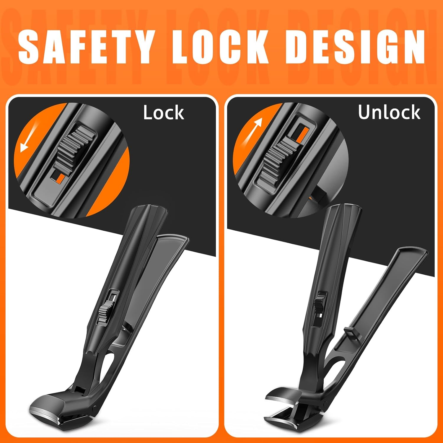 Toenail Clippers for Seniors Thick Toenails, 2024 Upgrade Angled Head Large Toe Nail Clippers for Men with Wide Jaw Opening, Sharp Heavy Duty Fingernail Clipper Cutter with Catcher Long Handle -Black image number 6