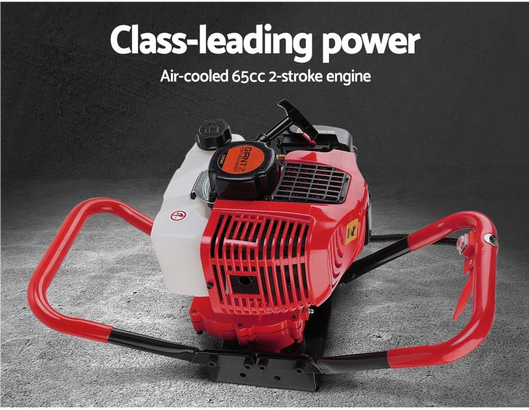 Giantz Post Hole Digger 65Cc Garden Auger Ground Drill Bit Set Power Tools Hand Tool Gardening Accessories Gifts for Seedlings, Flowers Plant Fence Extension, 3M Depth 100/200/300Mm Diameter image number 5