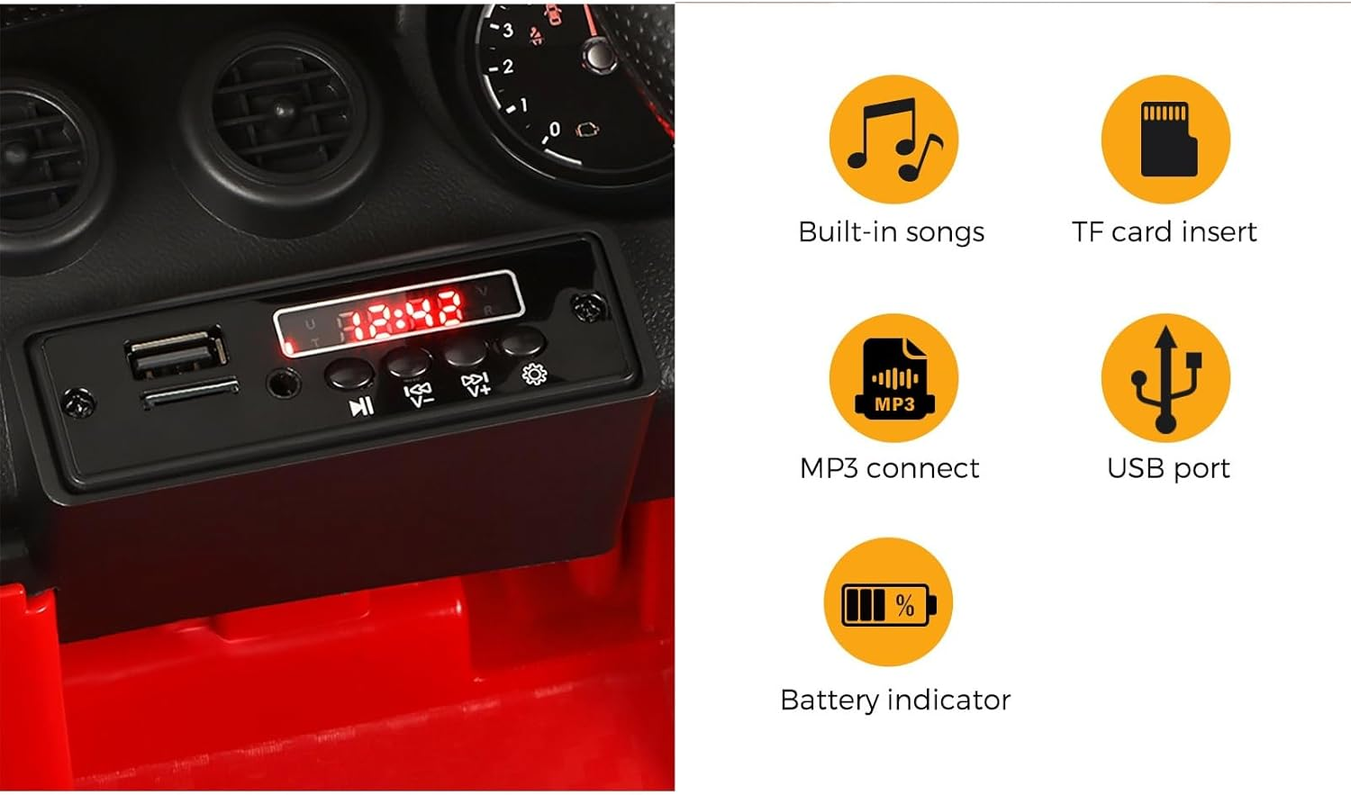 Mazam Kids Ride on Car with Remote Control Mercedes-Benz AMG GTR Licensed Electric Car image number 3