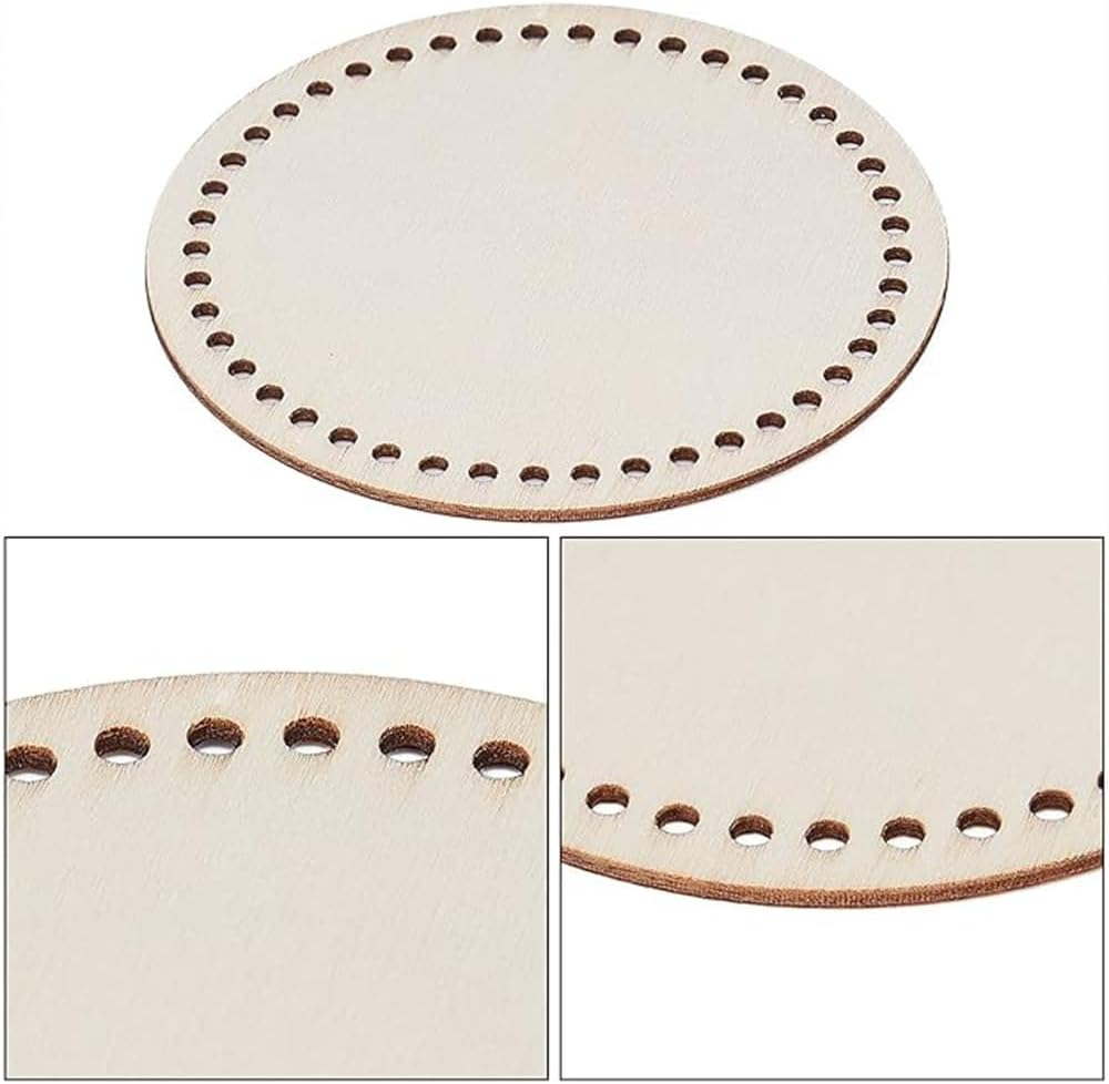 9 Pcs Wooden Crochet Bag Bottom Base,Diy Handbag Bottom Shaper Pad,Blank Crochet Basket Base with Holes Bag Bottom,For Knitting and Purse Making Accessories image number 3