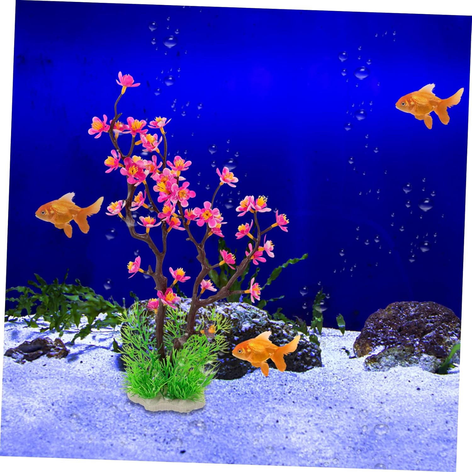 Kisangel Artificial Plum Blossom Aquarium Plants Underwater Decoration for Fish Tank Lightweight and Realistic Aquatic Plant Decoration for Home and Office Aquariums image number 2
