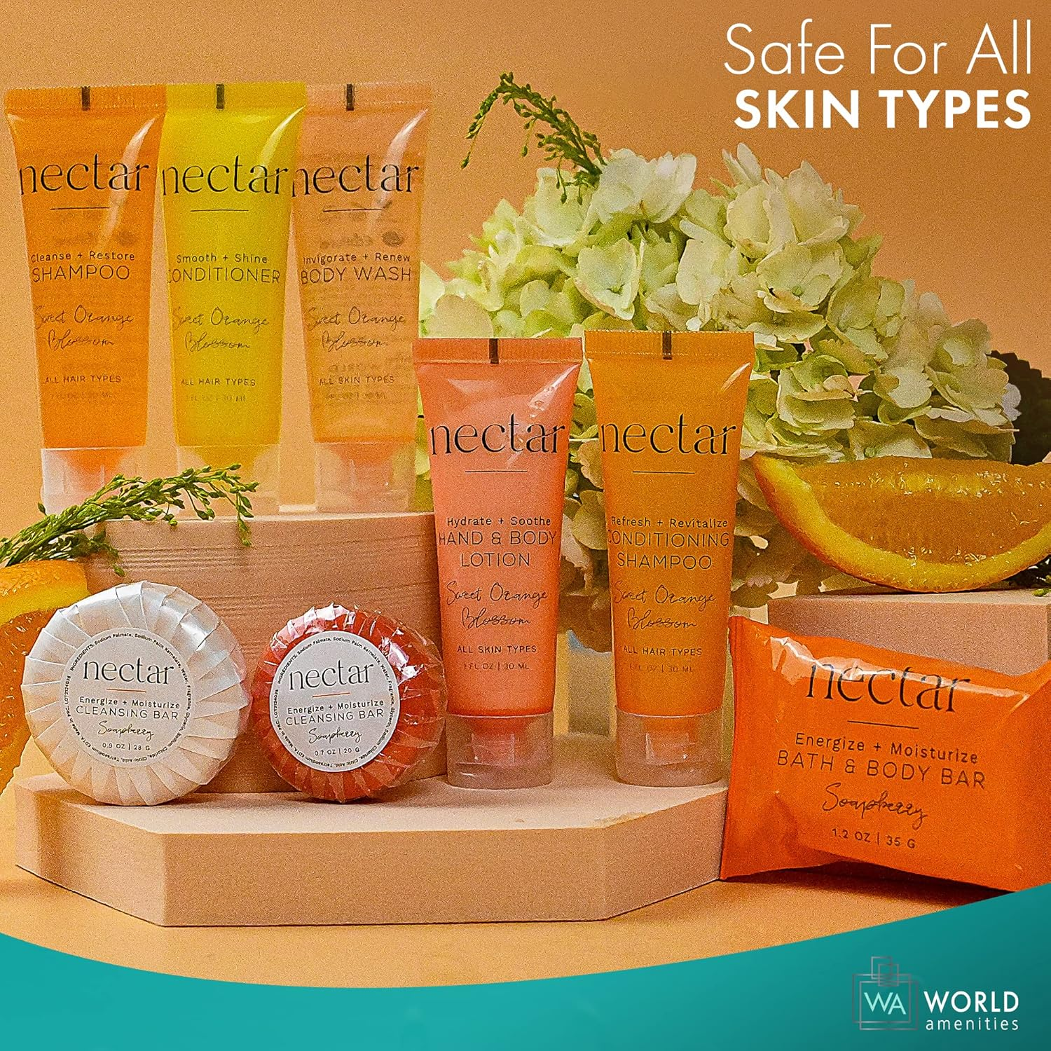 Nectar Bulk Cleansing Bar round | 100 Count, 0.9 Oz | Sweet Orange Blossom, Mini Travel Size Toiletries (100% Recyclable Pleat Wrap) Hotel Amenities, Airbnb Rentals, Suitable for All Skin Types image number 1