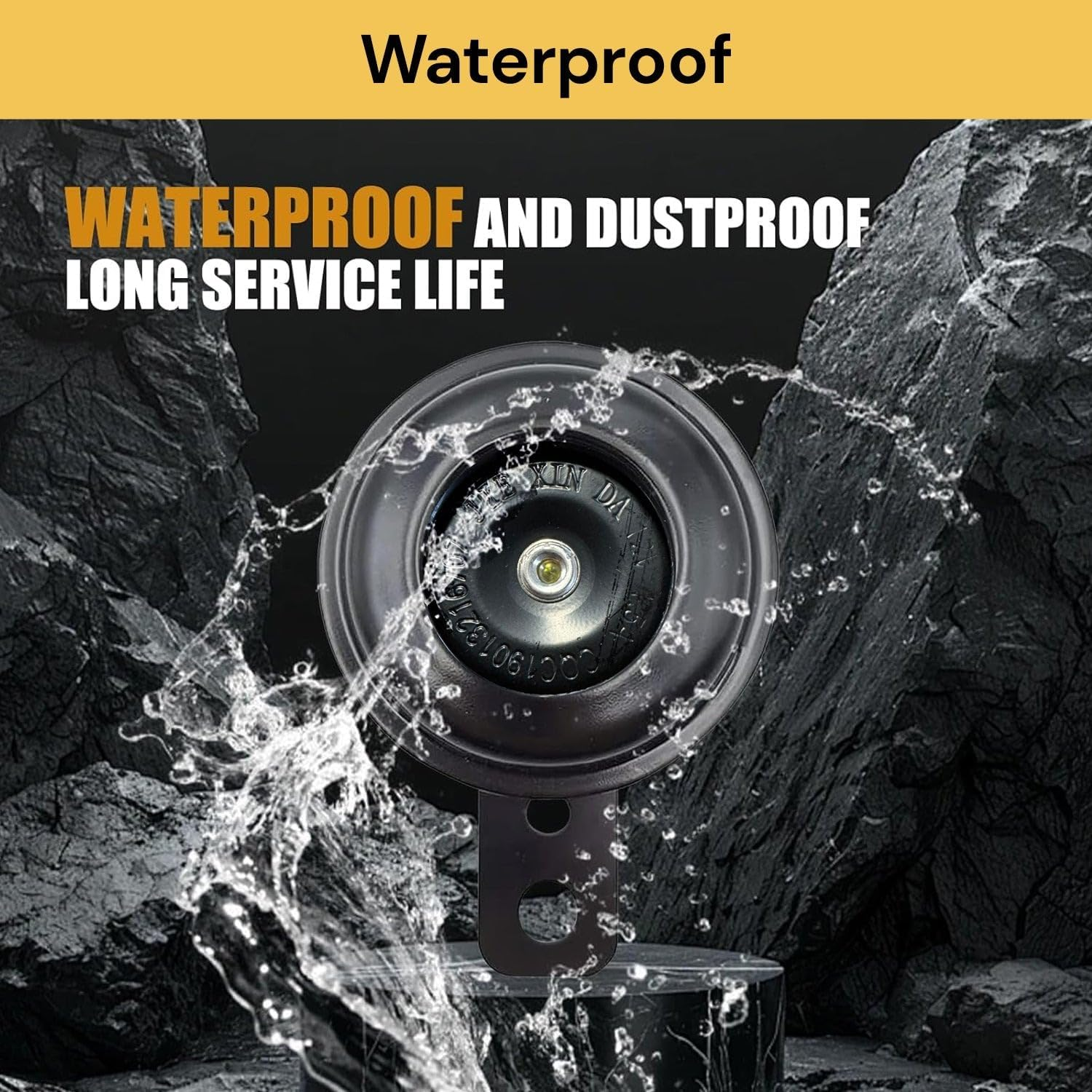 EZONEDEAL Universal Motorcycle Horn Waterproof round Loud 12V 1.5A 105Db Small Electric round Powersports Horns for Motorcycle ATV Scooter UTV Dirt Bike Ebike - Black image number 6