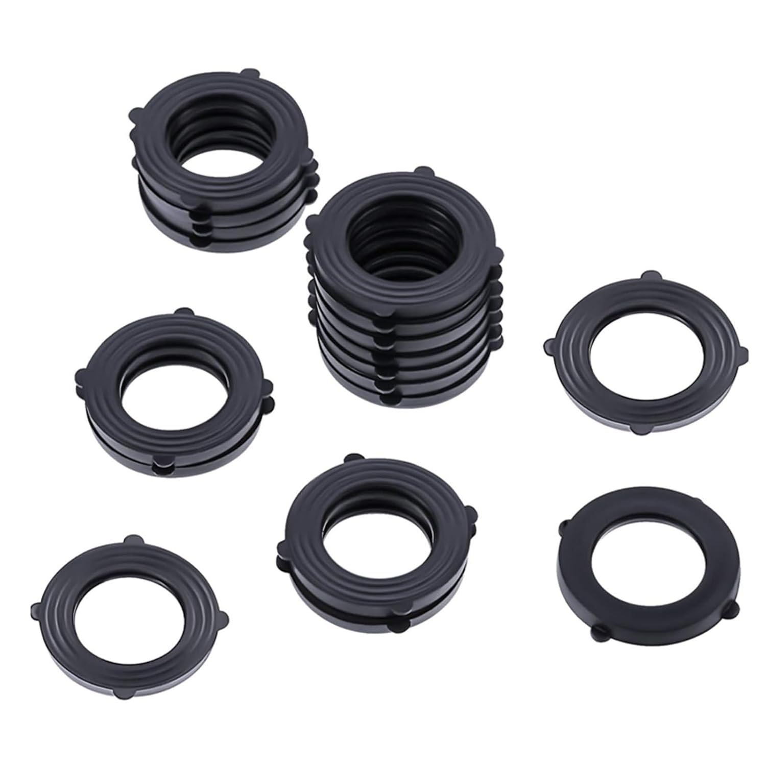 100Pcs Garden Hose Washer Rubber, Heavy Duty Rubber Washer Fit All Standard 3/4 Inch Garden Hose and Water Faucet Fittings (Black) - Black image number 4