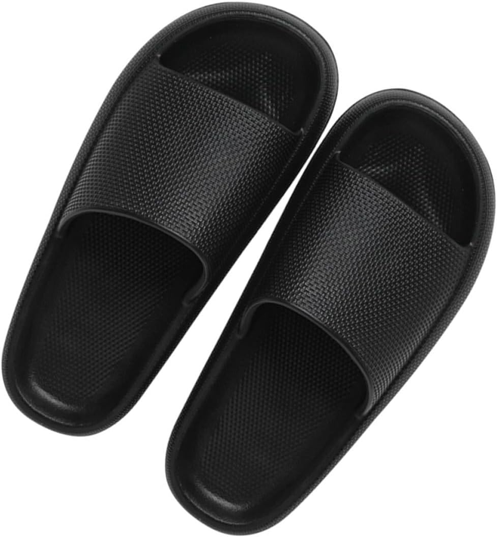 Holibanna Unisex Household Summer Slippers Non-Skid Breathable Indoor Shoes Black Thick Sole Slip-Resistant Footwear for Home Use Size 40-41 image number 6