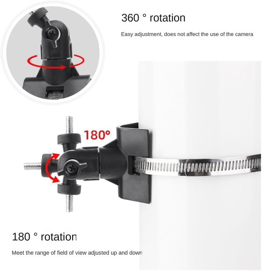 Adjustable Stainless Steel Hose Clamp Hoop Pipe Poles Mount Bracket Worm Gear for Security Camera Accessories B image number 6