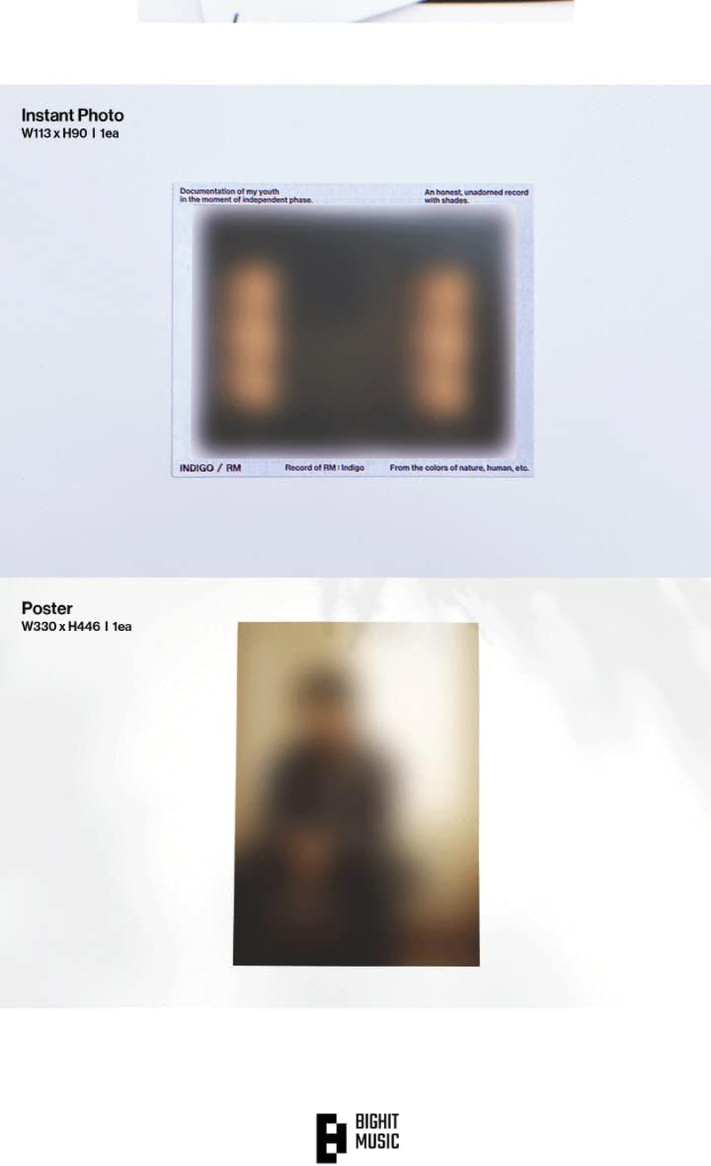 BTS RM Indigo 1St Solo Album 2 Edition SET Out Box+32P Lyrics Book+30P Postcard+1P Photocard+1P Instant Photo+1P User Guide+1P QR Guide+Tracking Sealed image number 1