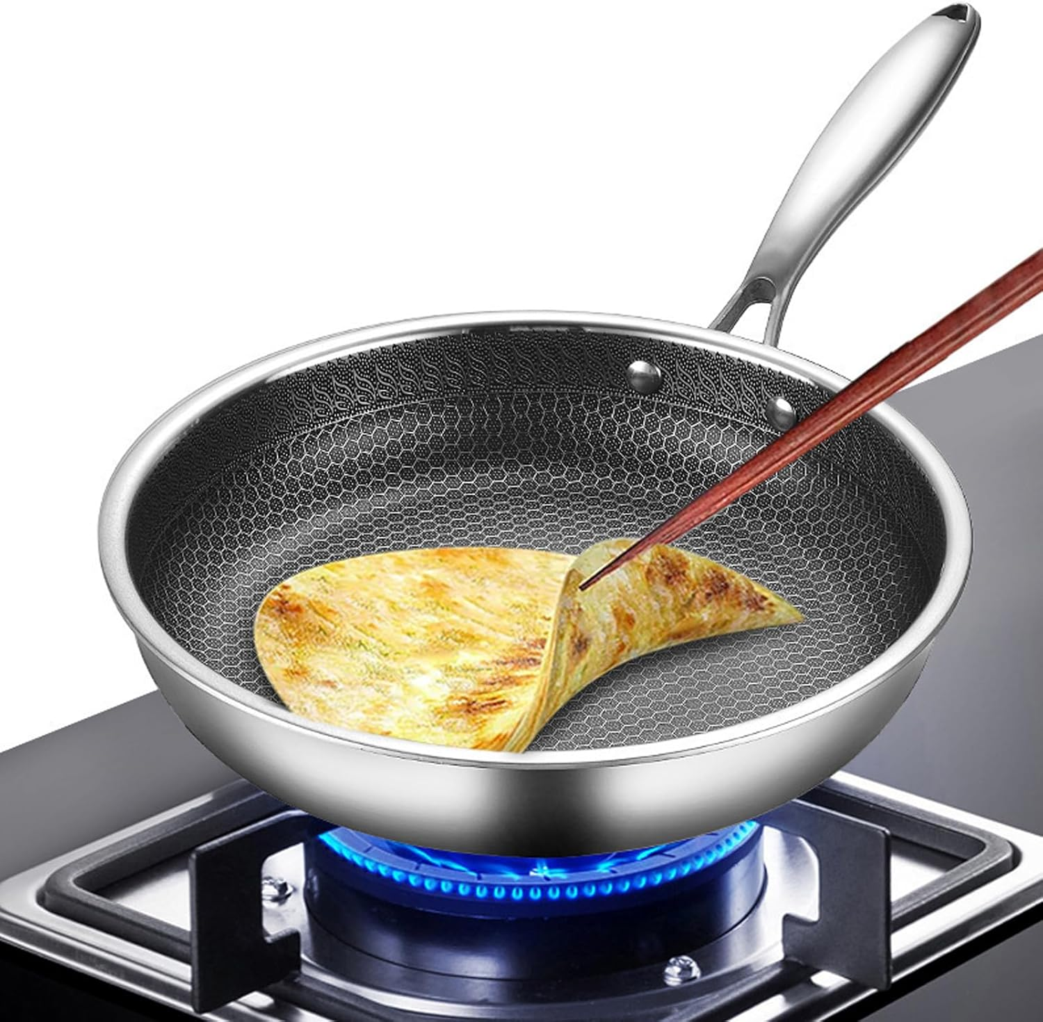 Hybrid Nonstick Frying Pan, 28Cm, Stay-Cool Handle, Dishwasher and Oven-Safe, Induction Ready, Compatible with All Cooktops image number 2