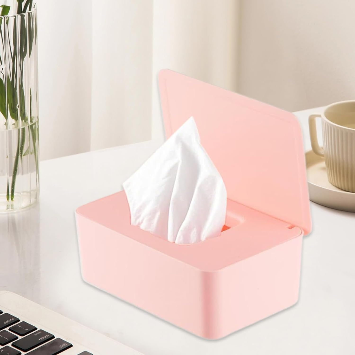 Wet Wipes Dispenser | Baby Wipe Holder | Reusable Tissue Storage Box for Car Counter Living Room Restaurant Home Nursery Bedroom Bathroom Toilet image number 1