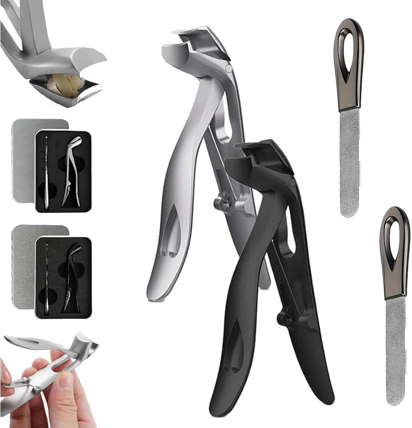 Clipdoc Max Toe Nail Clipper, Clip Doc Max Nail Clipper, Wide-Mouth Design, Splash-Proof and Sharp Ergonomic Handles, Suitable for Thick Nails and Ingrown Nails (Mix-B) image number 3