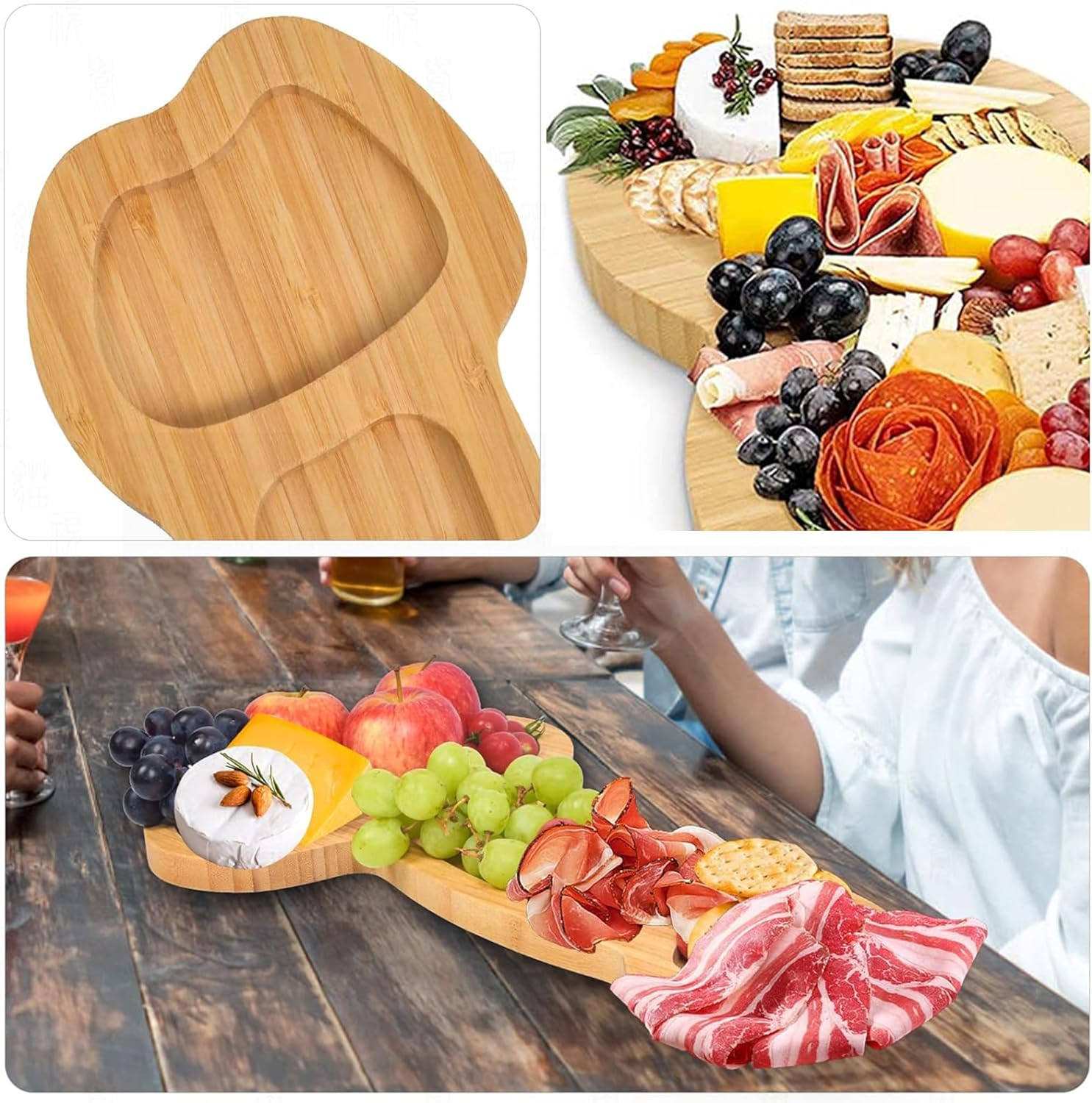 Funny Aperitif Board, Solid Wood Charcuterie and Cheese Board - Novelty Kitchen Cutlery Wine Fruit Meat Large Board - Kitchen Gifts (Large Length 16") image number 1