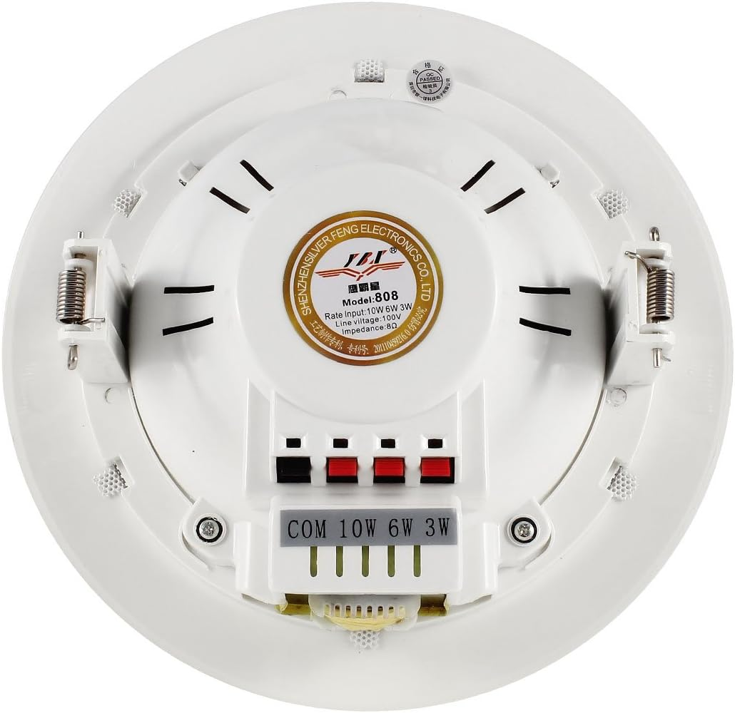 Ruilogod Home Theater in Wall Ceiling Mounted round Shaped Audio Loudspeaker Background Music Streaming Stereo Speaker System 23Cm 9 Inch Diameter White image number 1