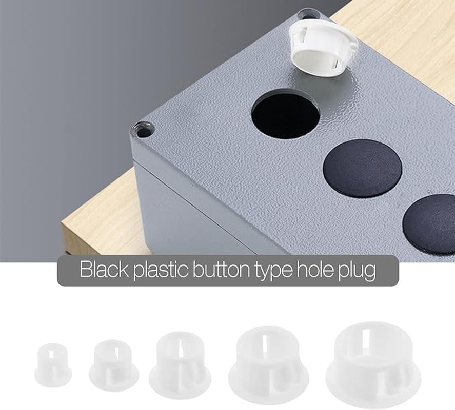 100Pcs Plastic Hole Plug Replacement Flush Type Hole Plugs Snap Furniture Fencing Post Pipe Insert End Caps Accessories round Snap in Type Locking for Cabinets Window Frames (White) image number 6