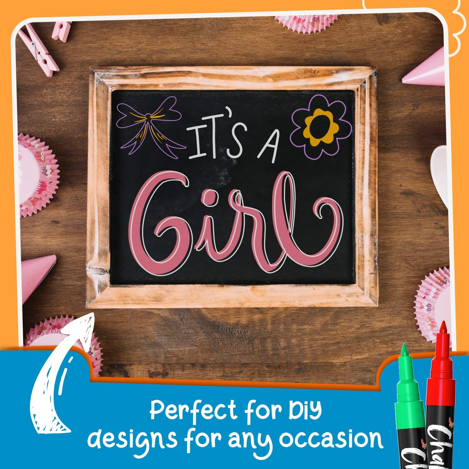 Chalkola Extra Fine Tip Liquid Chalk Markers (30 Pack 1Mm) Pastel + Neon Chalk Pens - Erasable Dry Erase Marker for Chalkboard, Blackboards, Window, Bistro, Car - Fine Tip Chalk Markers for Blackboard image number 3