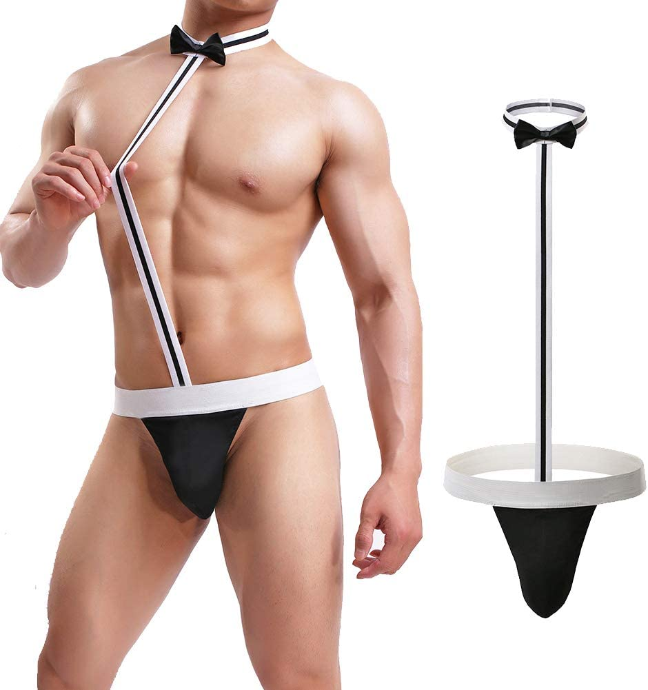 Shinywear Men'S Sexy Mankini Costume Suspender Swimsuit Swimwear Thong Underwear