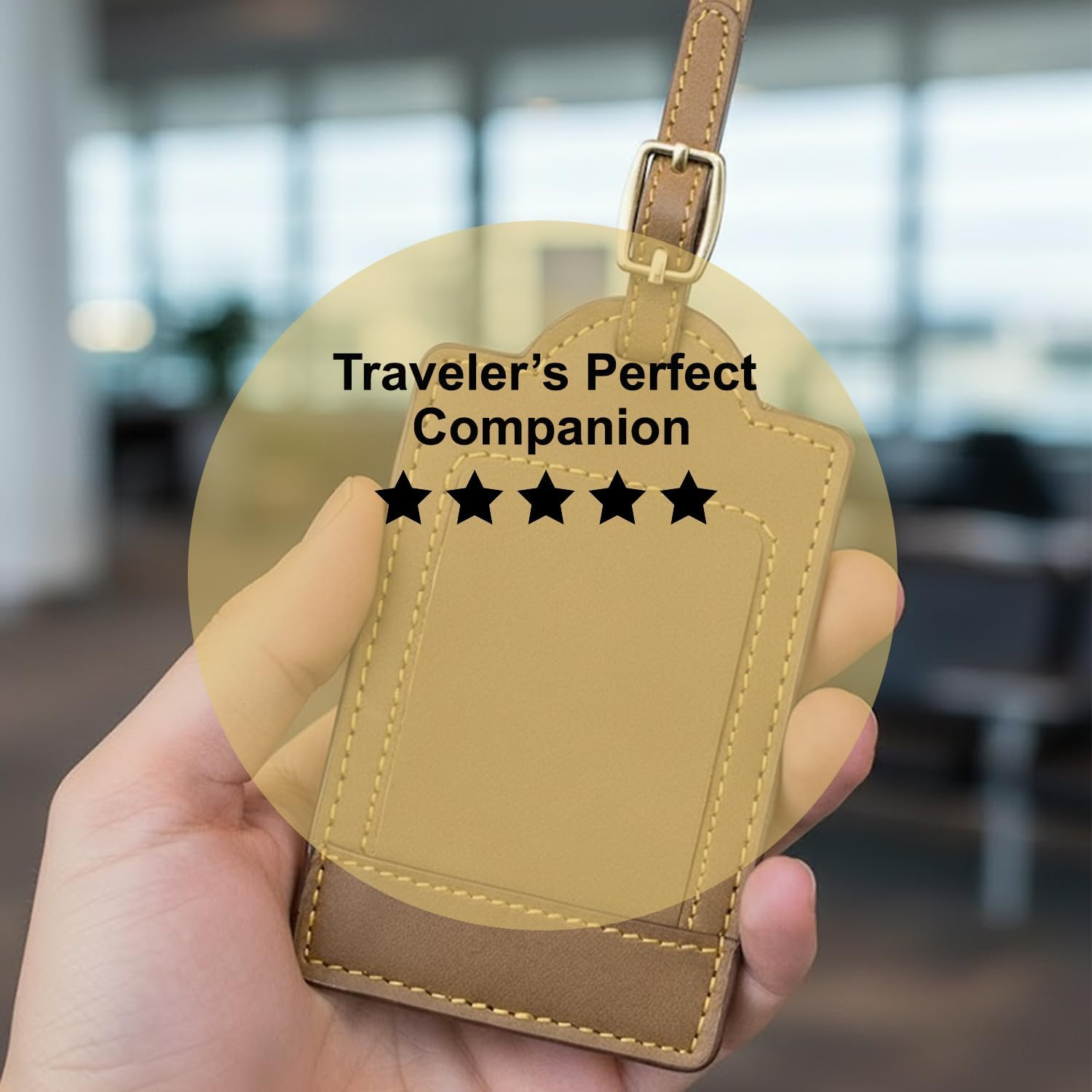 Sovereign-Gear - Two Brown Leather Luggage Tags - Genuine Leather Luggage Tag for Suitcases, Stylish & Durable Travel Accessory