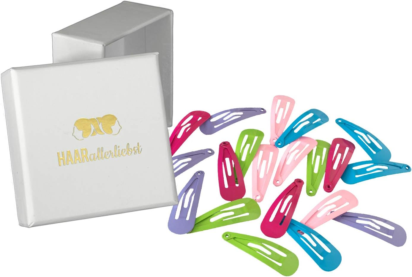 Pack of 20 Haarallerliebst&reg; Hair Clips Baby Girl Hair Clips (3 Cm) Small Colourful Mini Baby Hair Clips, Children'S Jewellery Hair Clip Hair Accessories Snap Hair Clips Glitter for Children and Women