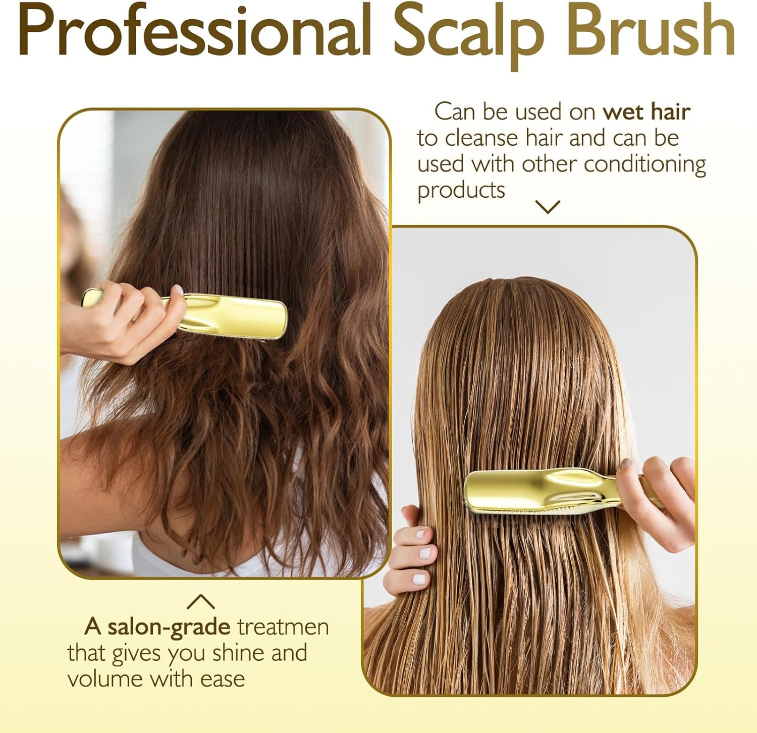 Daily Gard Detangling Hair Brush, Dry and Wet Detangler Hair Brush for Women and Men, Massager Scalp Brush for Straight/Curly/Thick/Long/Wavy/Damaged Hair, Gold