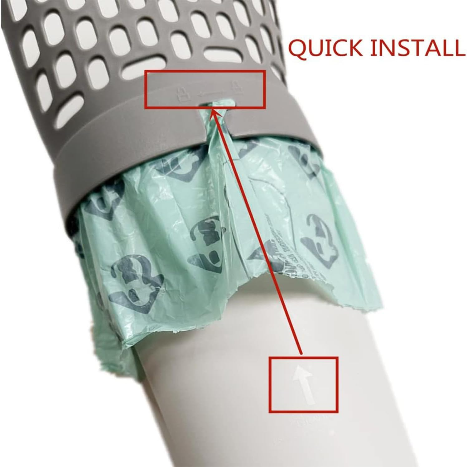 Cat Litter Scooper with Holder, Cat Litter Shovel with Refill 8 Rolls of Litter Bags, Large Capacity Cat Scooper Portable Shovel image number 3