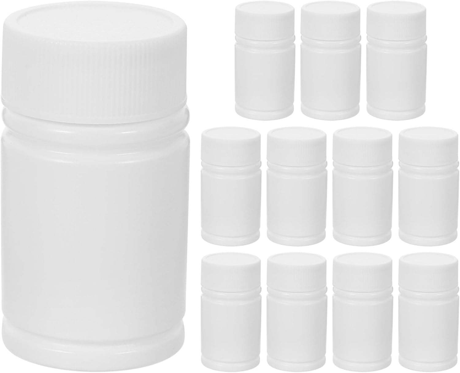 Iplusmile 12Pcs White HDPE Pill Bottles, 20ML Empty Medicine Storage Bottles with Screw Cap, Travel Pill Organizer Vials Tablet Holder Container image number 2