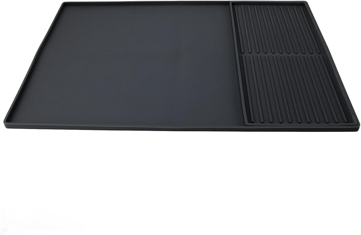 Extra Large Silicone Coffee Mat Non Slip Machine Drip Tray with Drainage for Countertop, 24X16 Inch Bar Mat for Kitchen & Coffee Station (Black)