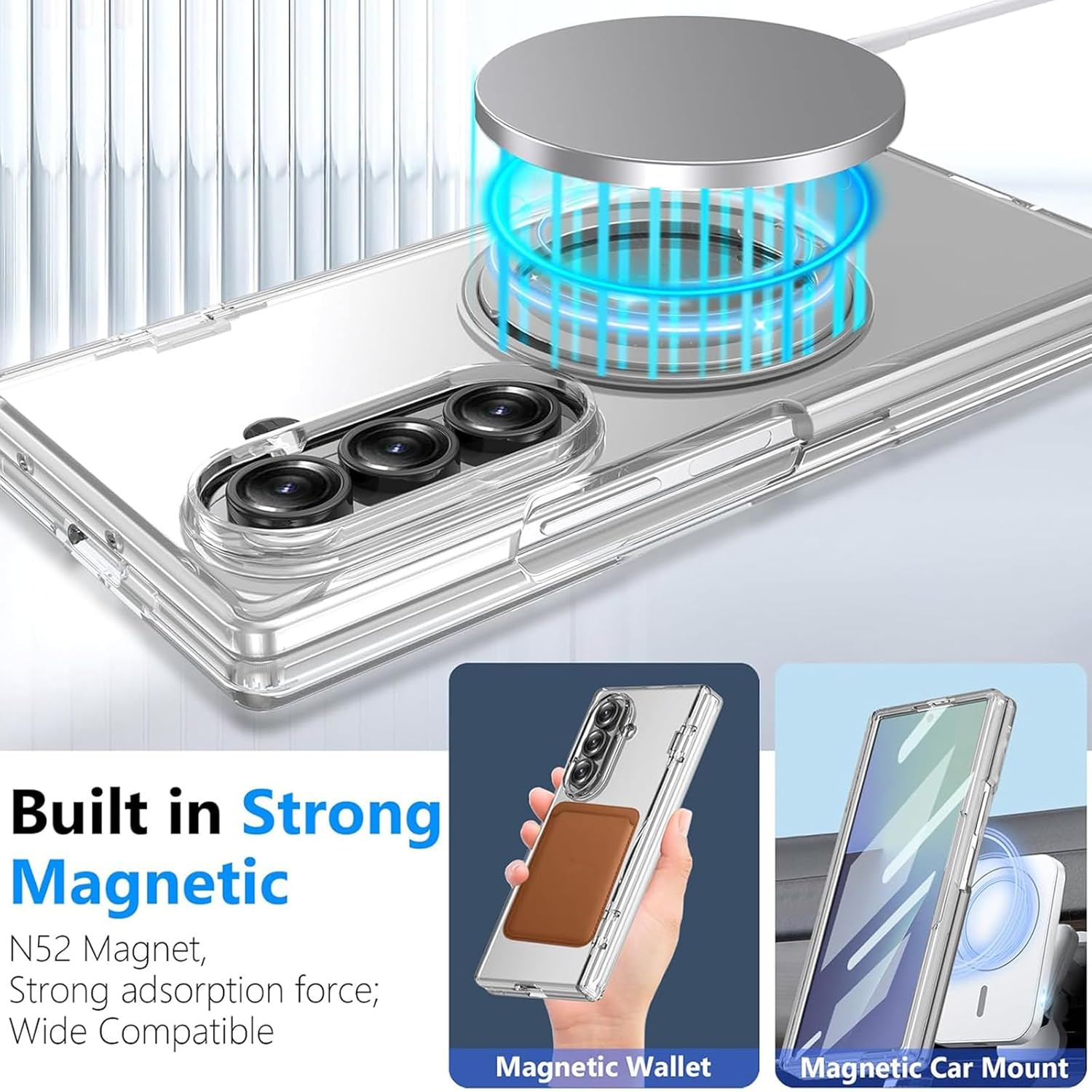 RUNGOS 360&deg;Rotatable Ring for Samsung Z Fold 7 Case Magsafe, with Stand [Strong Magnet] [With Screen Protector] for Samsung Galaxy Z Fold 7 Case Phone Kickstand, Shockproof Magnetic Cover Sturdy 2025 image number 6