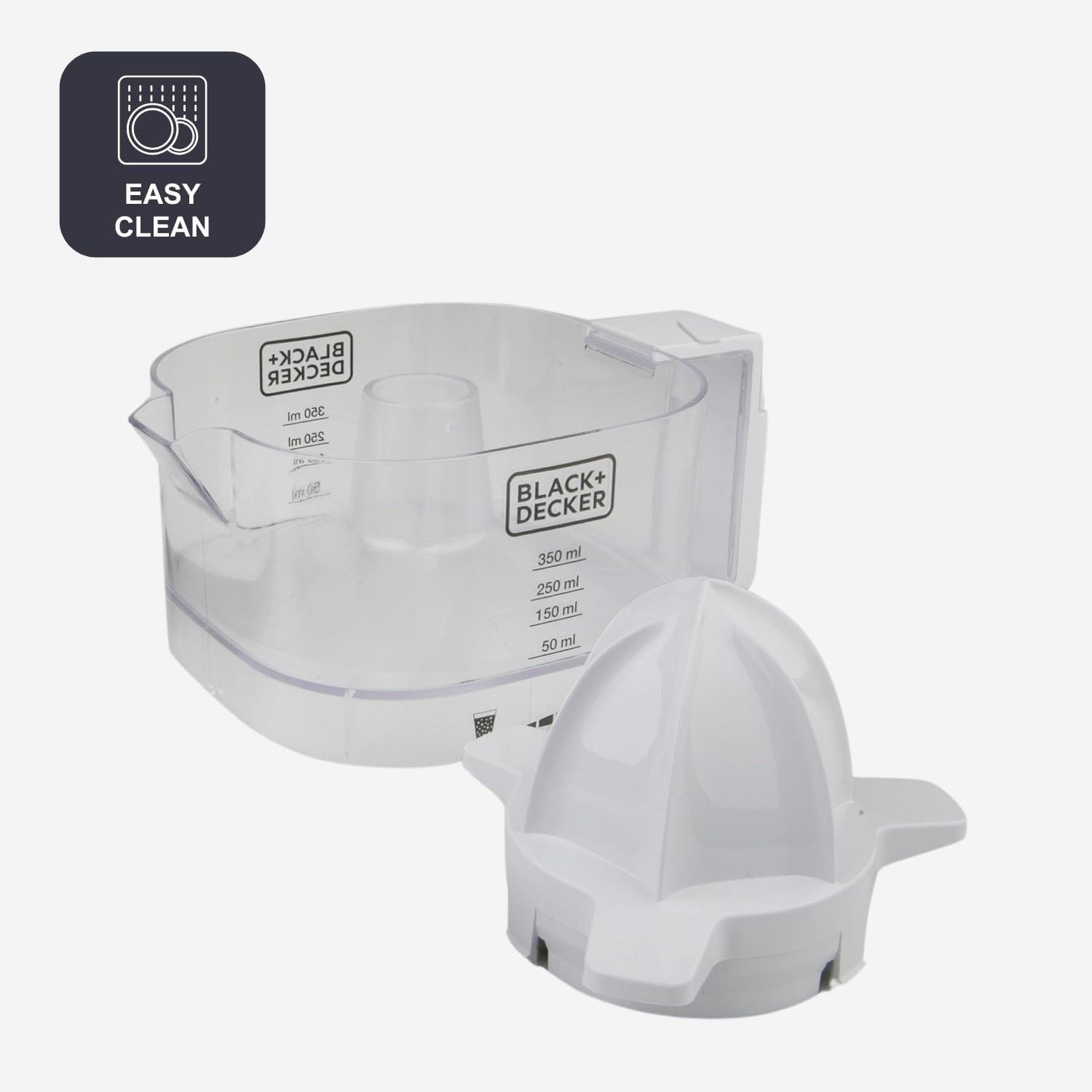 BLACK+DECKER Citrus Juicer, BXCJ25E, 350 Ml, 25 W, Adjustable Pulp Filter, Rotation in Two Directions, Cable Winder, Bpa-Free image number 3