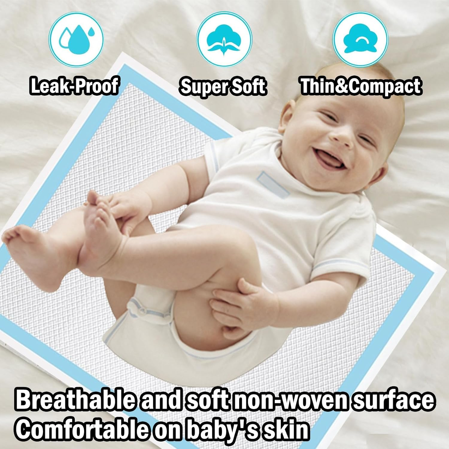 100 Pack Disposable Changing Pad,High Absorbent Diaper Waterproof Leak Proof Changing Pads image number 5