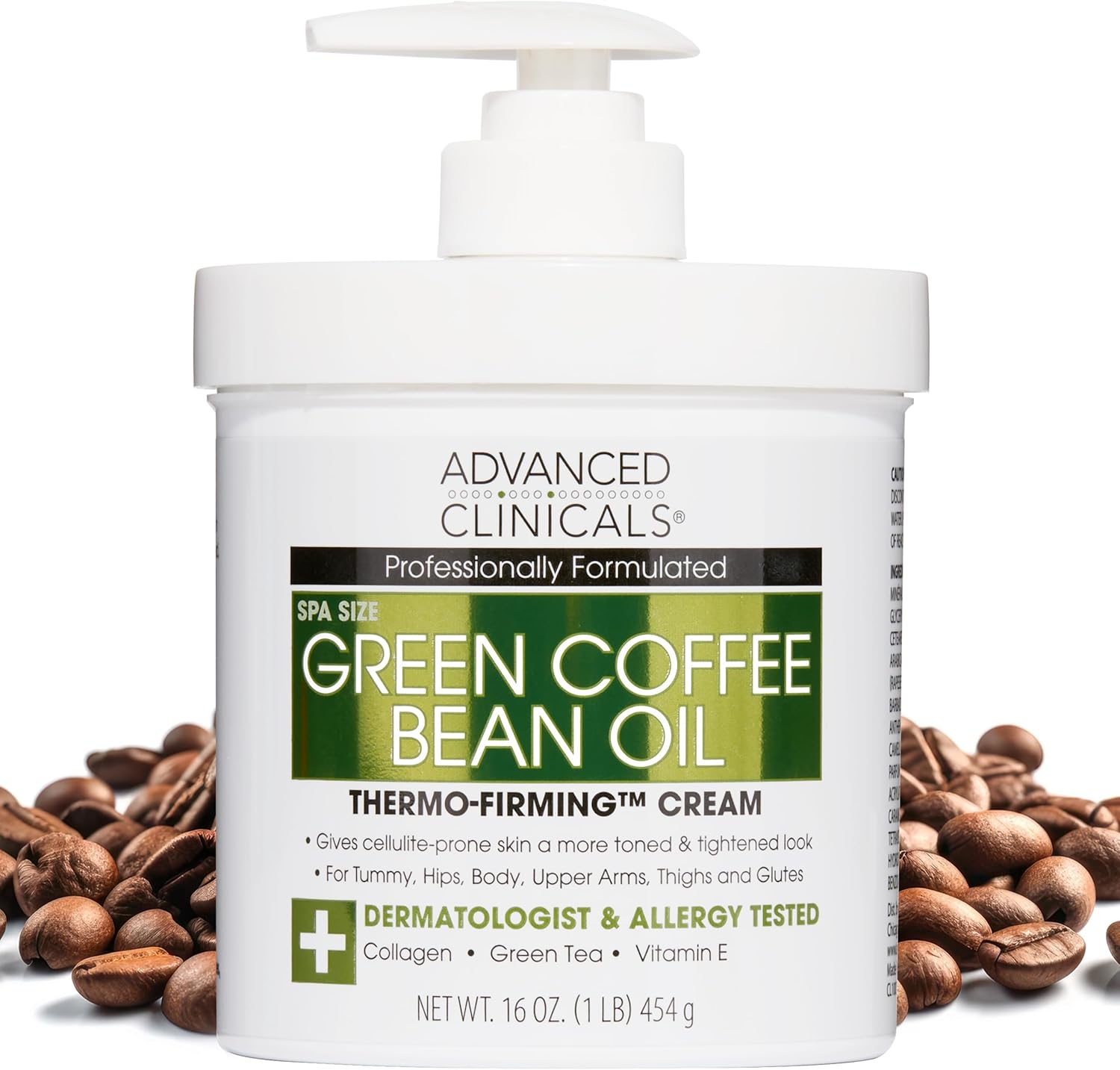 Advanced Clinicals Green Coffee Bean Oil Thermo-Firming Cream (16 Oz) image number 5