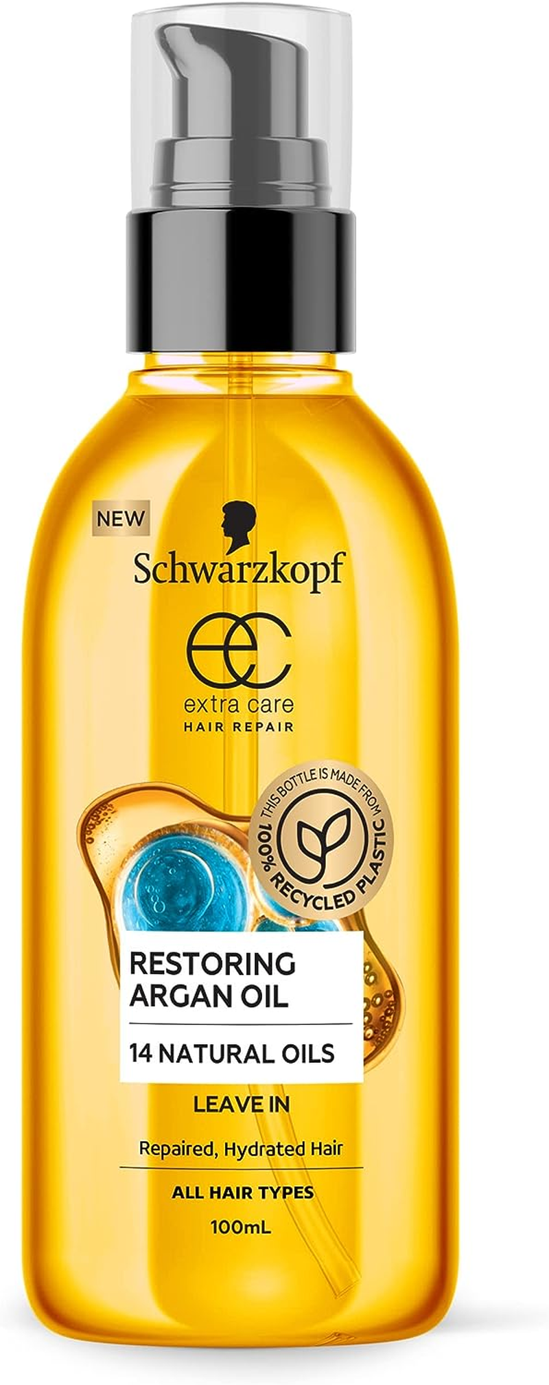 Schwarzkopf Extra Care Restoring Argan Oil,Strengthening Hair Oil Treatment, Contains Argan Oil, 100Ml image number 2