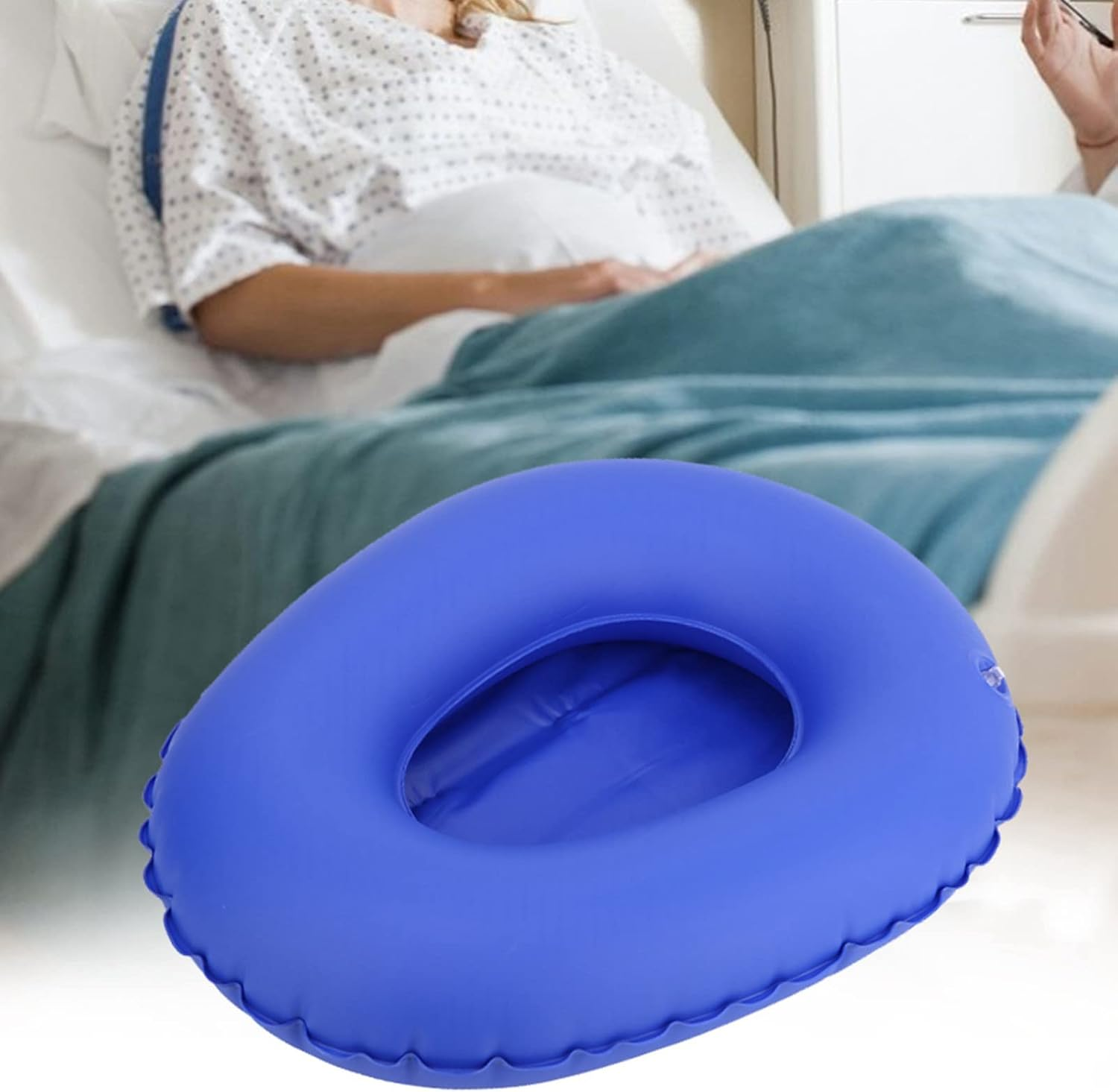 Inflatable Bed Pan with Air Pump, PU Bedpan for Patients, Elderly & Post-Surgery Care,Ergonomic Pressure Relief, Portable & Easy Clean image number 1