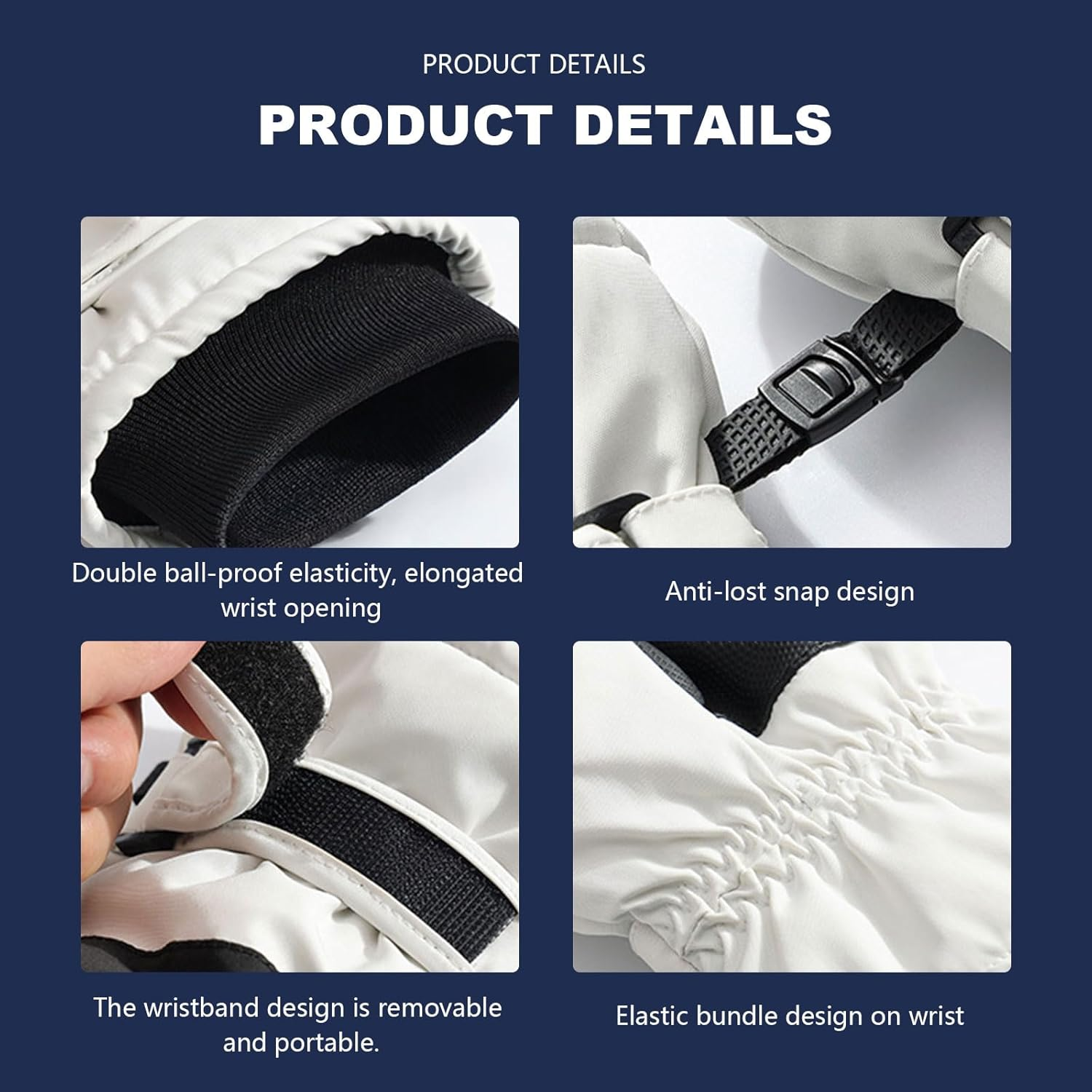 ZVCXOE Winter Ski Gloves Waterproof Snow Gloves Cold Weather Warm Touch Screen Freezer Work Men Women Suit for Running Driving Cycling Hiking image number 6