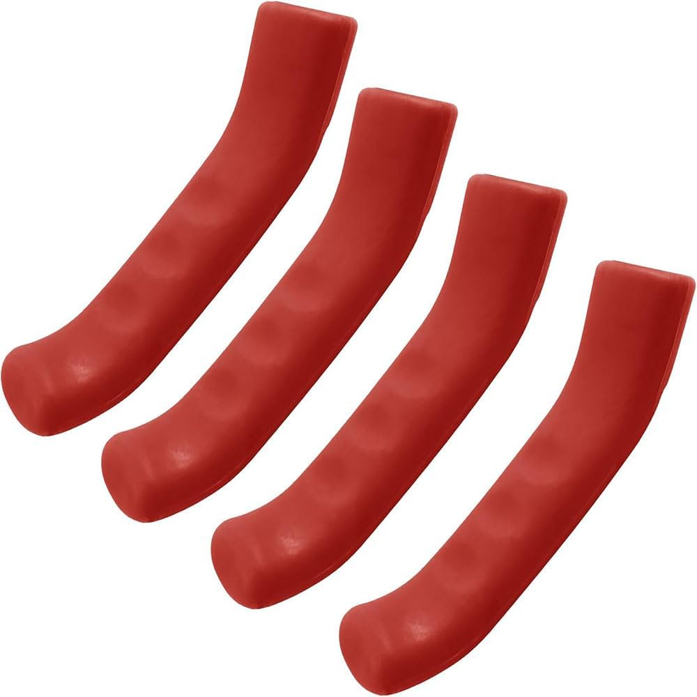 Lyhaogao 2 Pairs Anti-Slip Brake Lever Grips, Universal Bike Brake Handle Cover for Mountain and Road Bicycles, Durable Silicone Sleeve Protector for Enhanced Grip and Safety (Black/Red/White/Blue)