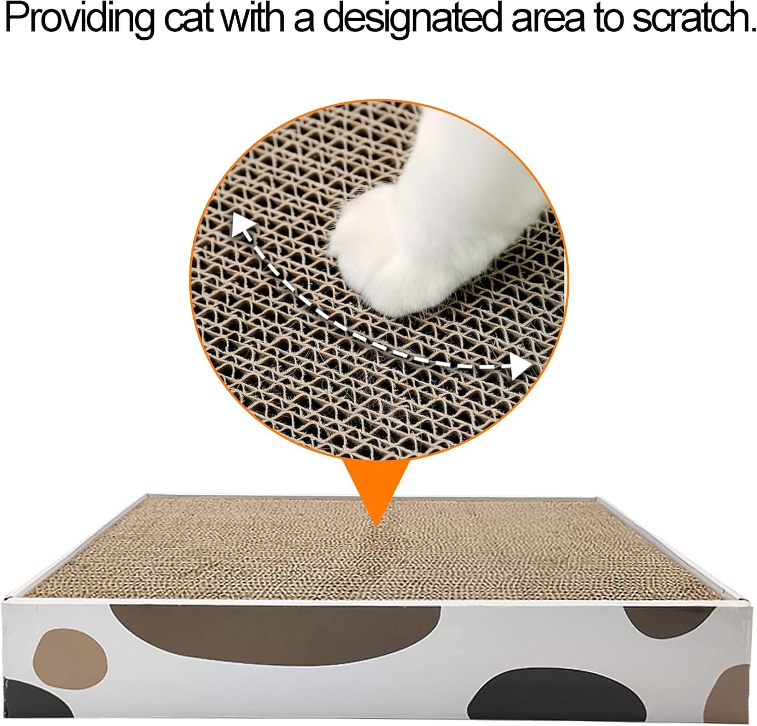 Mumoo Bear 3 Packs Cat Scratcher Pad with Cat Box,Durable Cat Scratcher Cardboard Refill,3 in 1 Recyclable Cardboard Cat House Suitable for Cats to Rest,Grind Claws and Play,Reversible Scratch Box image number 6