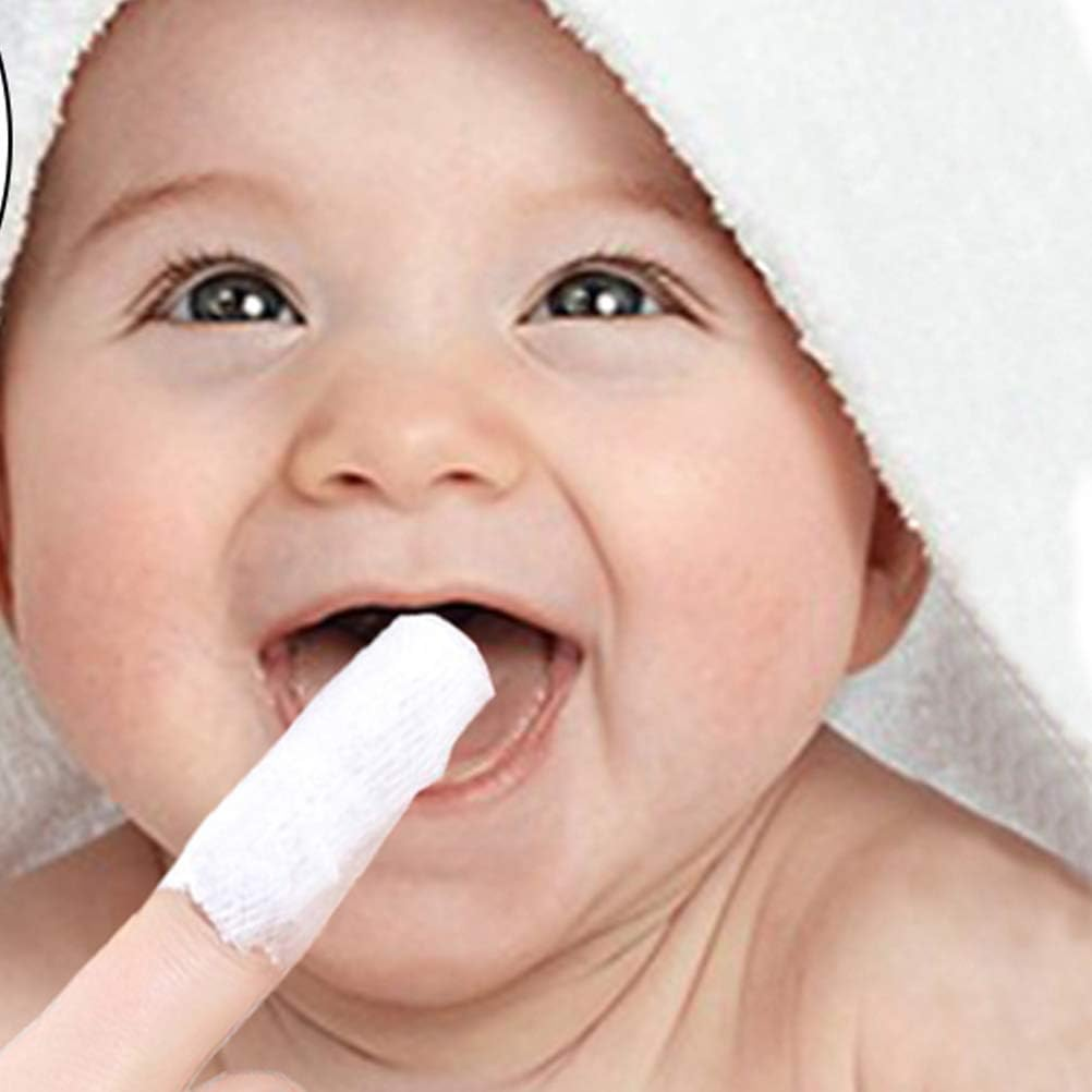 Zmmyr 120Pcs Baby Teeth Soft Gauze Finger Clean Oral Hygiene Tongue Milk Stain Cleaning for 0-2 Years Old image number 4