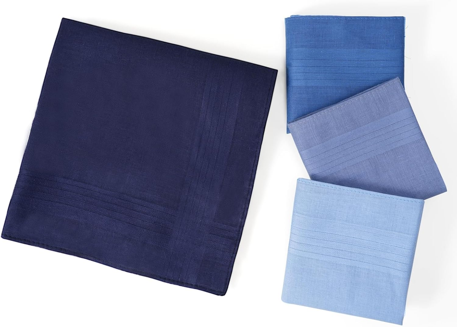 PACGOTH Handkerchiefs for Men, Soft Cotton Men&rsquo;S Handkerchiefs, Blue Stripe Hankies for Men, 15.7 * 15.7&rdquo; 8/12PCS - Blue -12Pcs image number 6