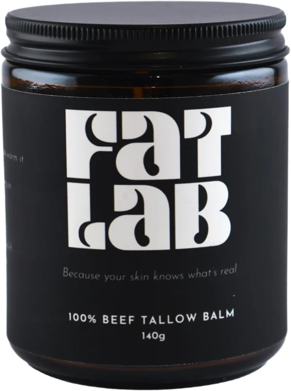Beef Tallow for Skin | Pure Grass Fed Beef Tallow Moisturiser, Deep Hydrating, Anti-Inflammatory, Non-Comedogenic | Fat Lab Tallow (140G)