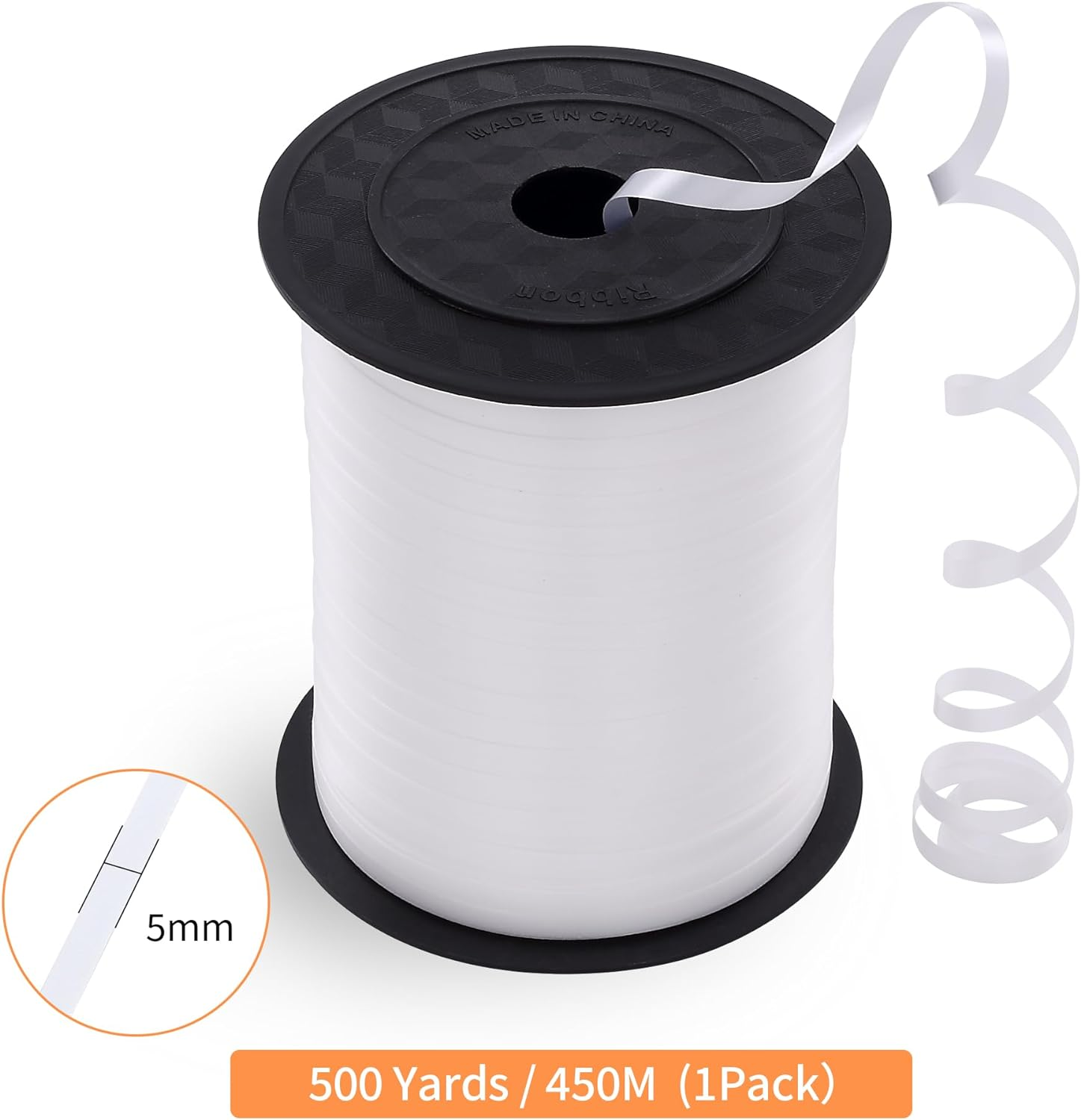 Silver Curling Ribbon for Crafts 3/16 Inch Wide 500 Yards of Gift Wrapping Balloons Hair and Florist Iridescent Crimped and Shiny Metallic Ribbon (1 Roll) image number 2