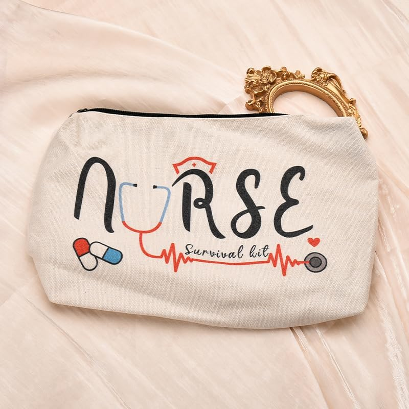 Nurse Makeup Bag Cosmetic Bags for Women RN Gifts for Nurses Graduation Retirement Appreciation Gifts for Women Nursing Assistant Student Nurses Accessories for Work - Nurse Survival Kit image number 5