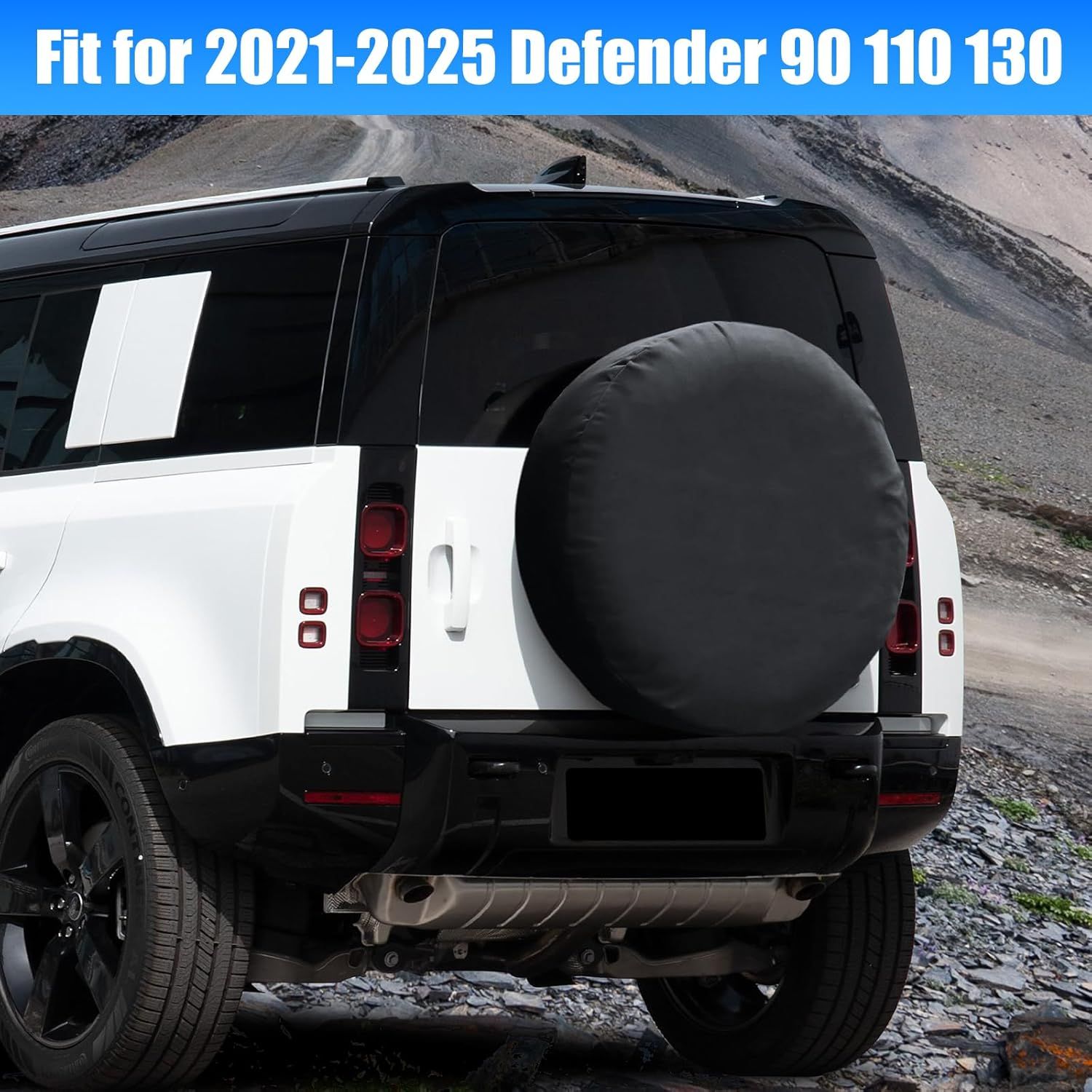 Spare Tire Cover Compatible with 2020-2025 Land Rover Defender 90 110 130, Polyester Spare Tyre Wheel Protector Exterior Accessories image number 3
