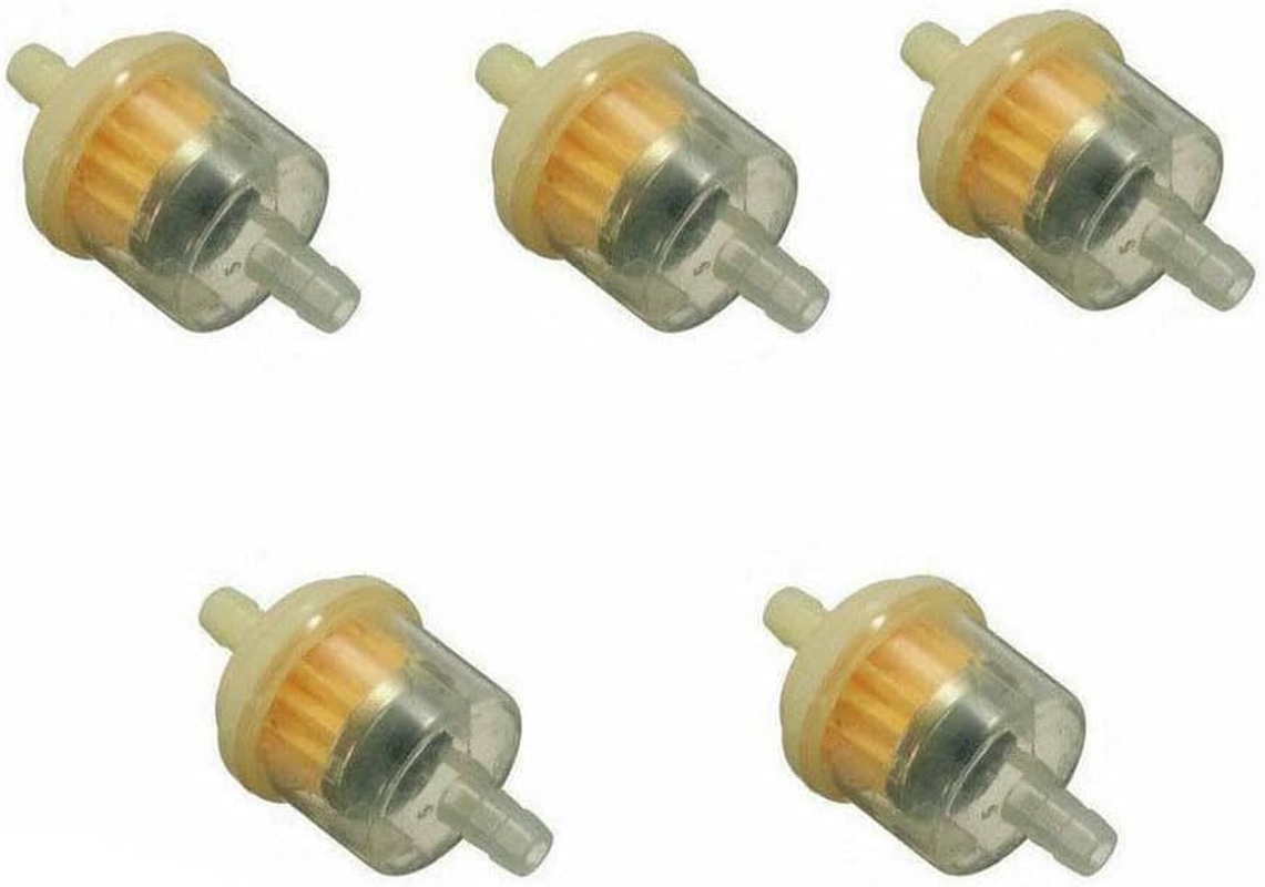 TDR 5 Pack Inline Petrol Gas Fuel Filter Easy Install for Mopeds, Scooters, Go Karts, Dirt Atvs (50CC-125CC) Ideal for Motor Bikes, Quads, Pit Dirt Trail & Pocket Mini Bikes image number 1