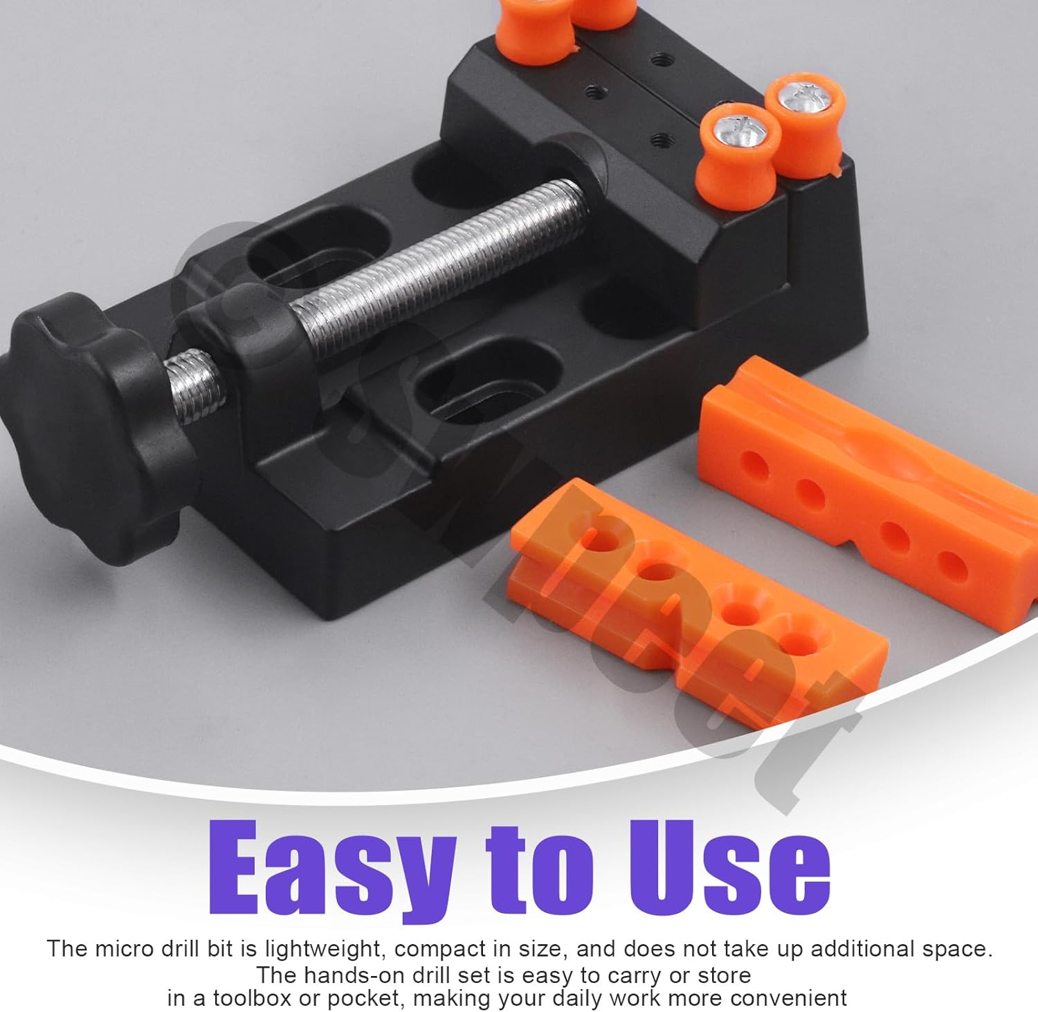 Swpeet 47 Pieces Hand Drill Bits Set Include Mini Bench Vice with Clamps, Pin Vise Hand Drill, Twist Drills and Mini Drills Assortment Kit, Woodworking Hand Bits Set for DIY (0.3-1.2Mm Color Bits) image number 1