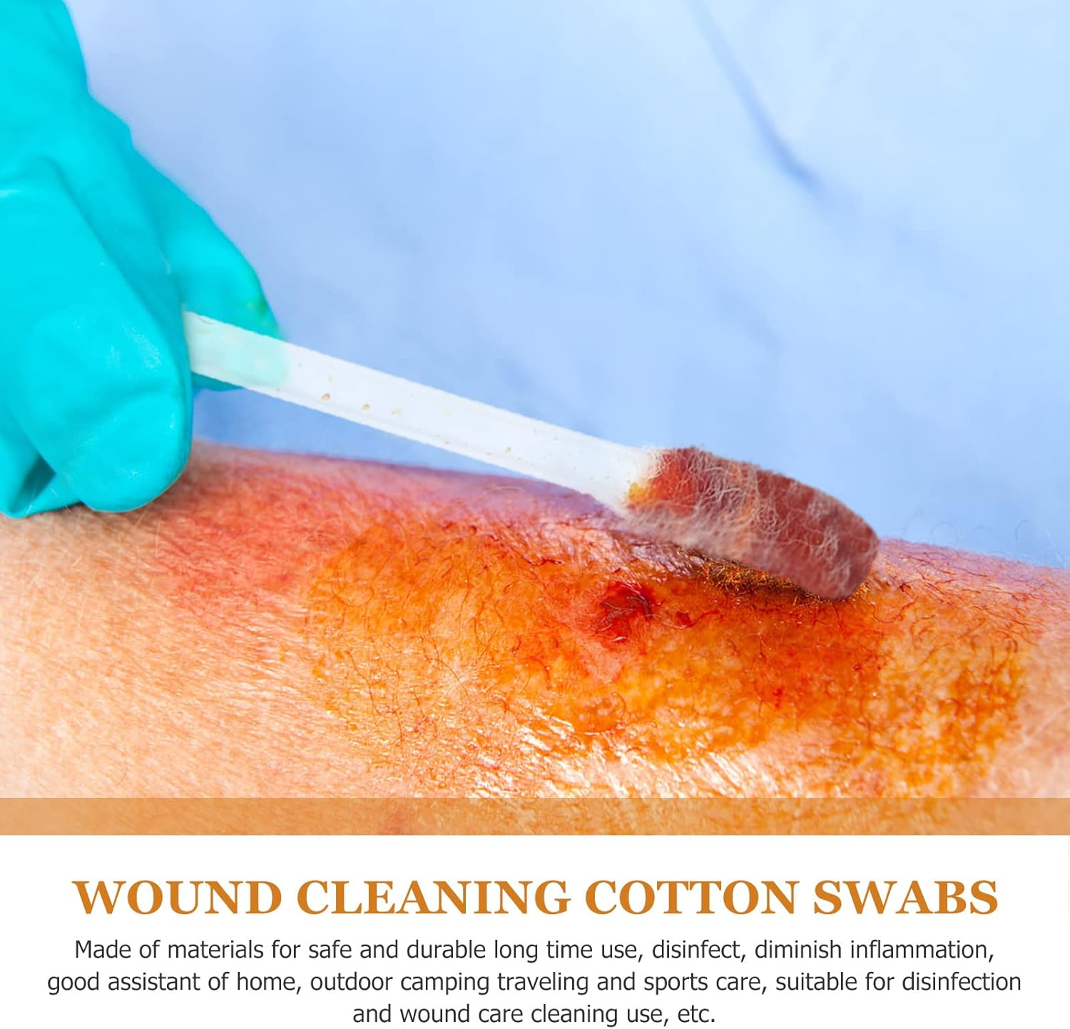 Healifty 100 Pieces Disposable Iodine Cotton Swabs, Iodine for Wounds Cotton Swabs, Portable Individually Wrapped Medical Cotton Buds for Nasal Ears Bruise, Emergency Wound Care image number 4