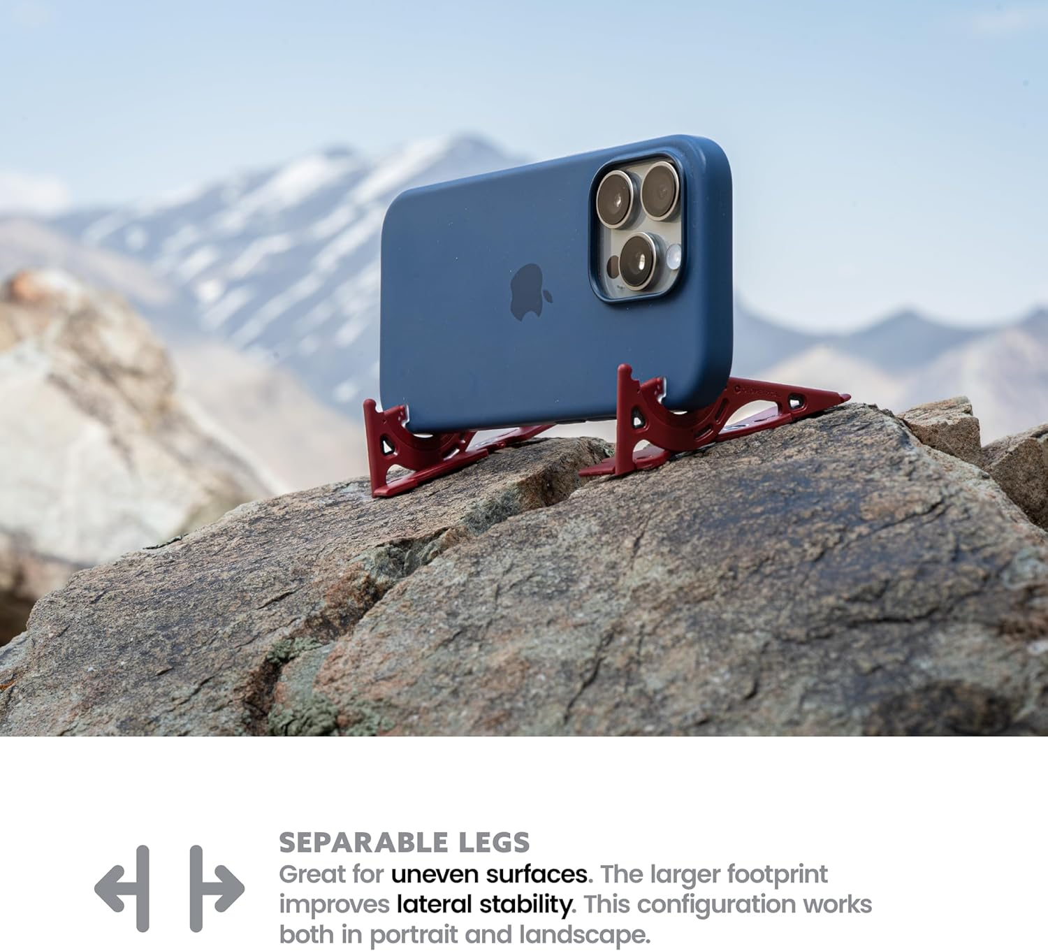 GEOMETRICAL Pocket Tripod Prov2 - Card-Size Stand, for Iphone, Blood Red Universal Kit - Blood Red image number 6