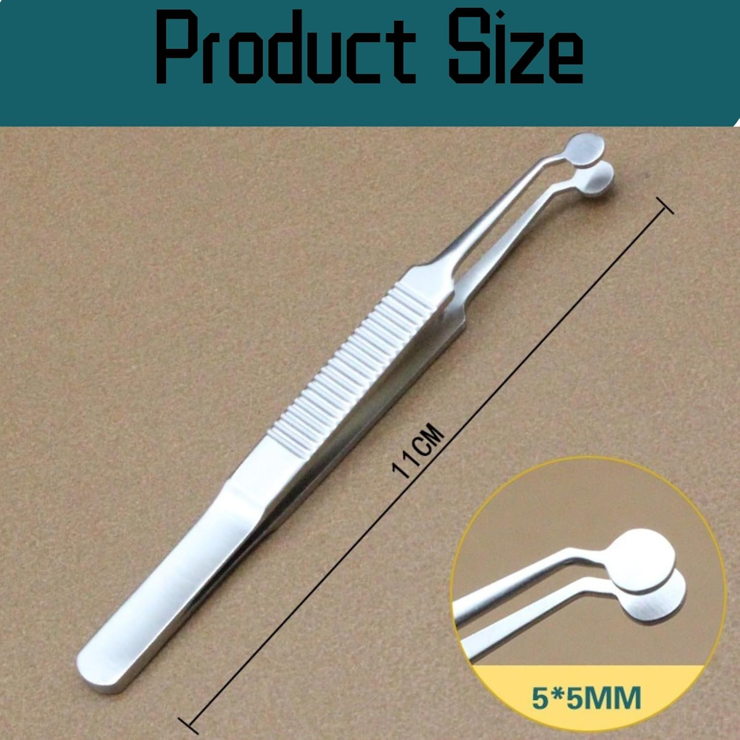 Abeillo Meibomian Gland Expressor Stainless Steel Massage Tweezers,Eyelid Gland Blockage Unblocking Tools, Stainless Steel Eyelid Massage Tweezers-Round Tip for Dry Eyes