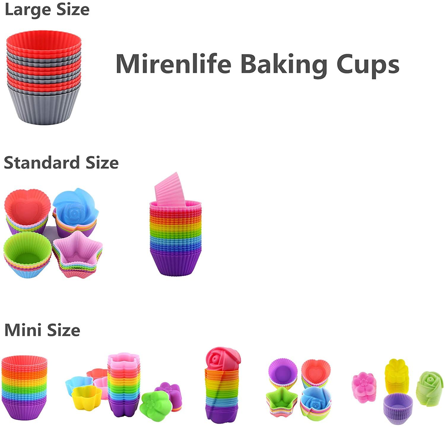 Reusable Non-Stick Silicone Baking Cups - Mini Cupcake Liners, Muffin Cups, Chocolate Holders, Truffle Cups - 24 Pack, 6 Vibrant Colors, Flower Shape image number 4