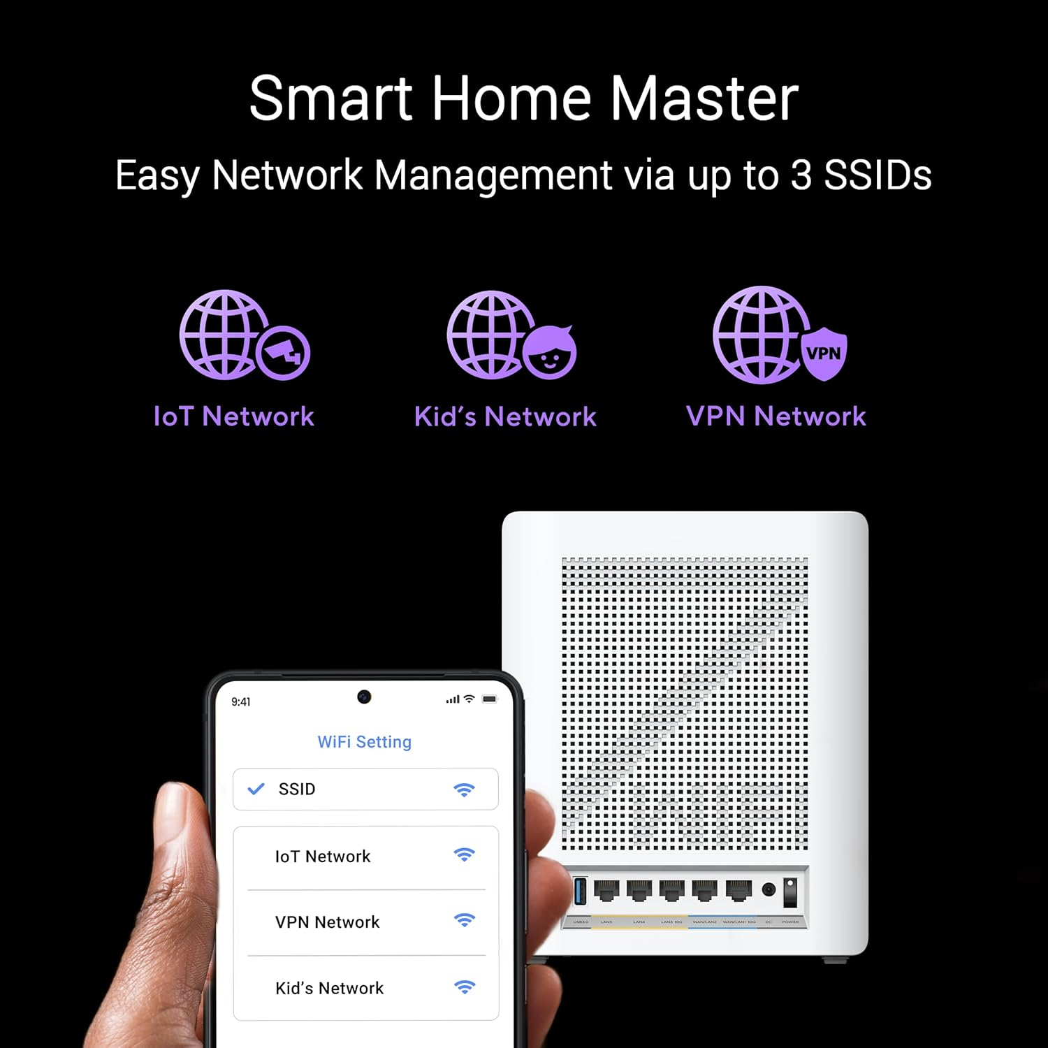 ASUS Zenwifi BQ16 Quad-Band Wifi 7 Mesh with Dual 5 Ghz Bands, 25 Gbps, 4000 Sq. Ft. (1Pk), Dual 10G Ports, Security and Parental Controls Included, Smart Home Master Ssids, 4G & 5G Mobile Tethering