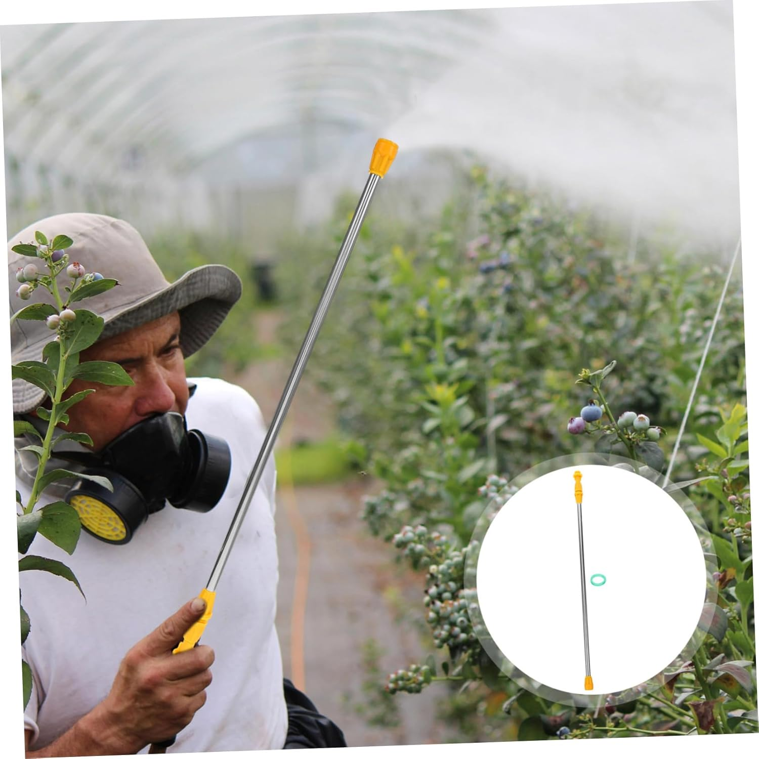 Telescopic Sprayer Pole for Garden Watering Stainless Steel Extendable Wand 20 Leak-Proof Washers and 4 Small Heads Suitable for Fruit Trees and Lawn Irrigation image number 4