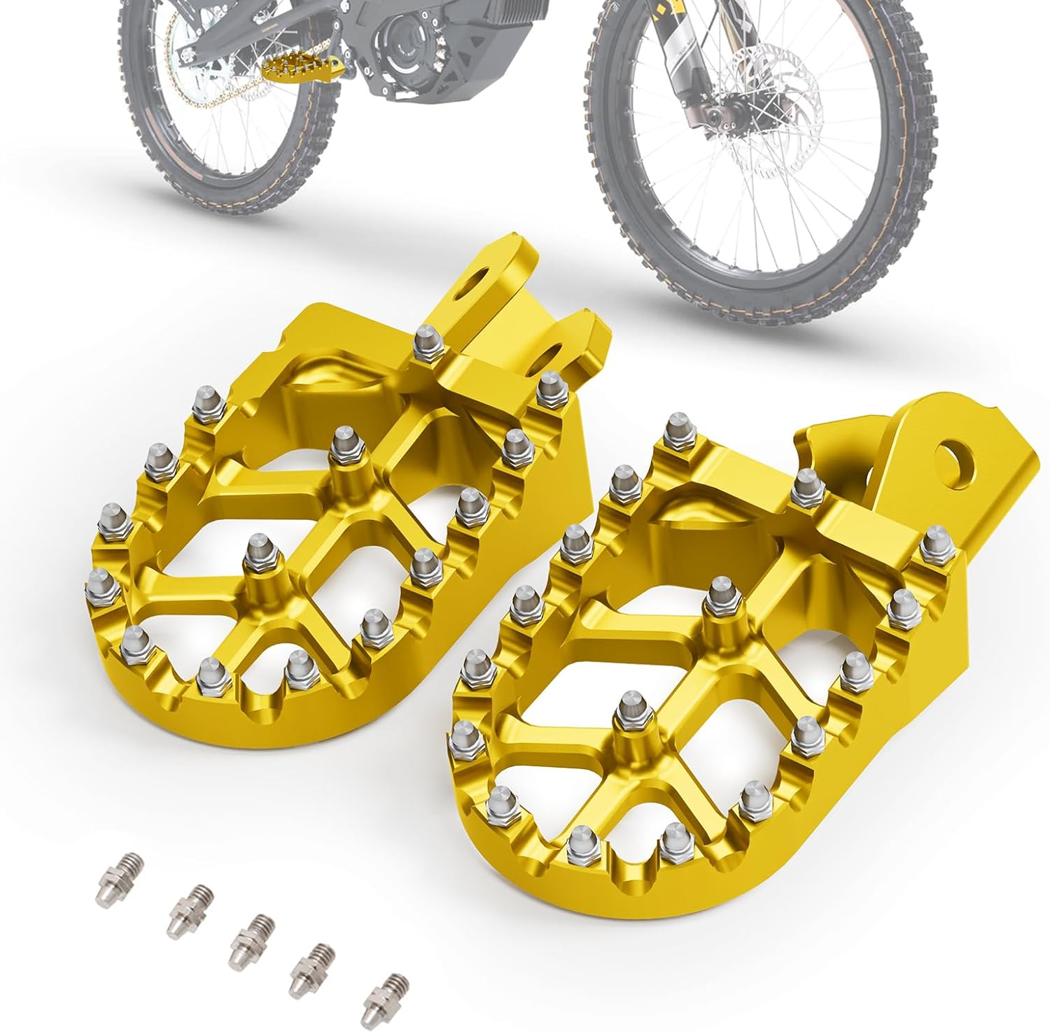 IUVWISN Electric Dirt Bike Wider Foot Pegs Footpegs CNC for Surron Sur Ron LBX Eride Pro SS 2.0 3.0 E-Ride Pro SR/S 79Bike Falcon GT Ventus One Talaria Sting MX3/R MX4 Red
