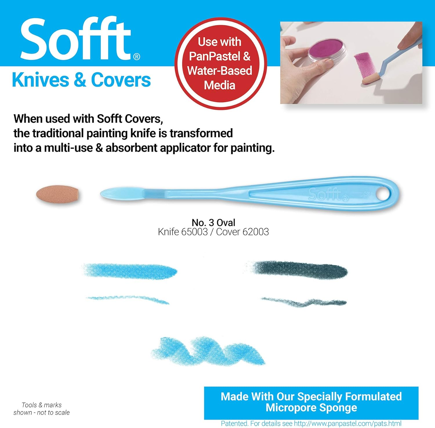 Panpastel Sofft Knife and Covers No.3 Oval